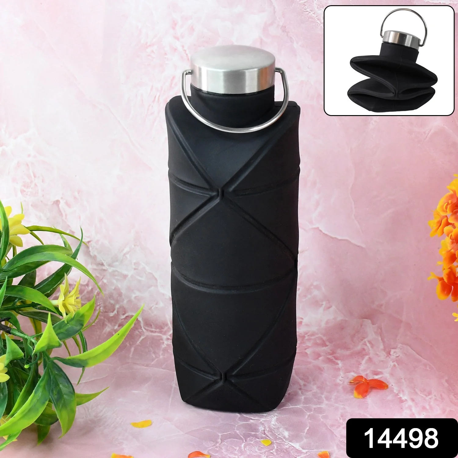 Collapsible Silicone Water Bottle Approx 750lML(1 Pc) - Image 2