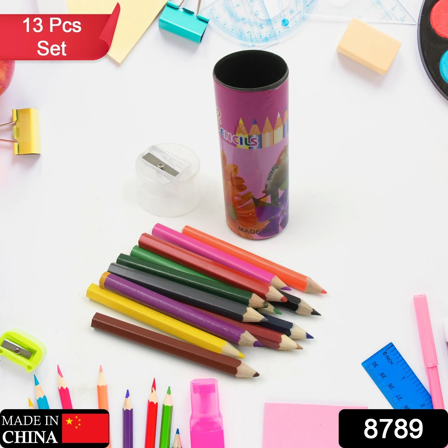12pcs Colored Pencils With Sharpner Artist Pencils Colored (13 Pcs Set) - Image 2