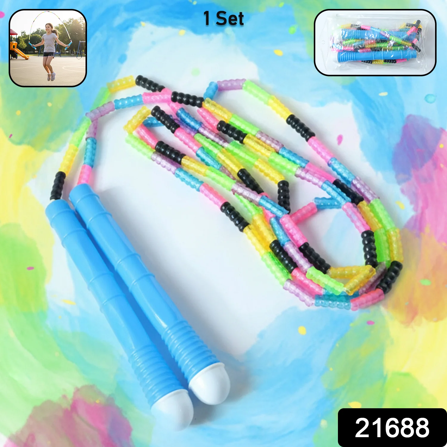 Colorful Beaded Skipping Rope Set (1 Set) - Image 2