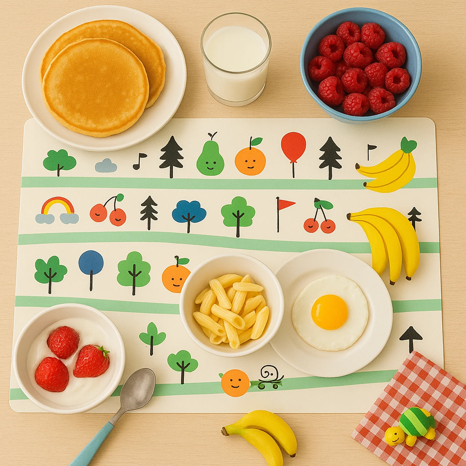 Colorful Cartoon Printed Dining Table Placemats for Kids (4 Pc / 40x30 Cm) - Image 6