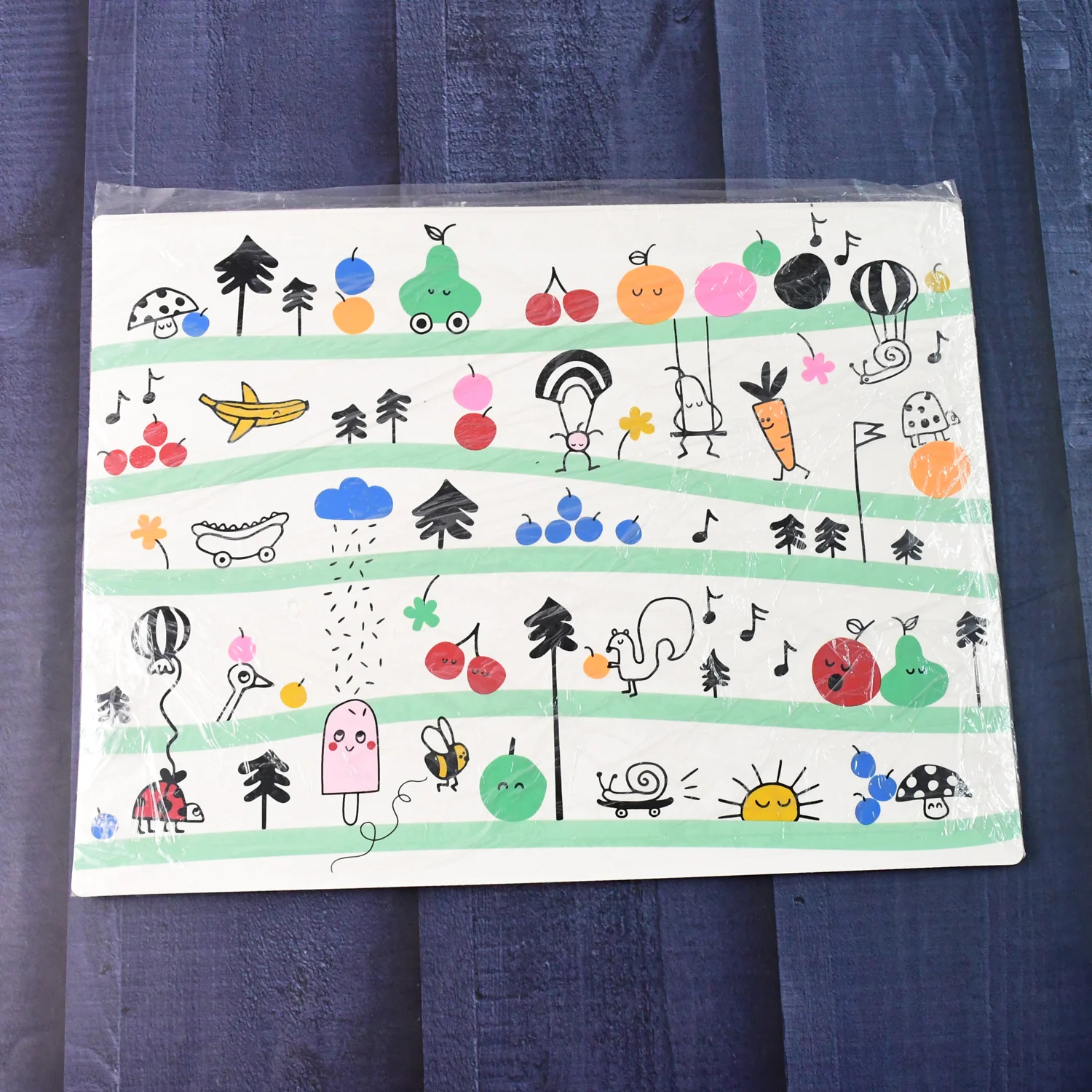 Colorful Cartoon Printed Dining Table Placemats for Kids (4 Pc / 40x30 Cm) - Image 8