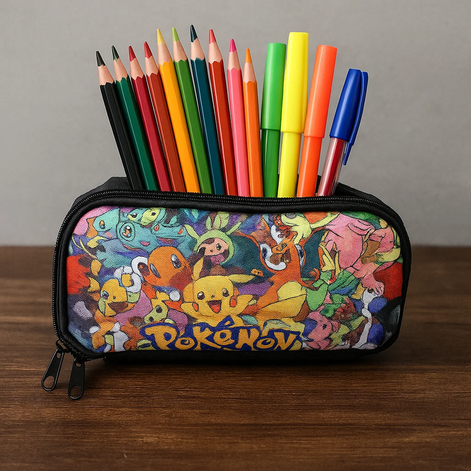 Colorful Cartoon Printed Pencil Pouch for Kids (1 Pc) - Image 4