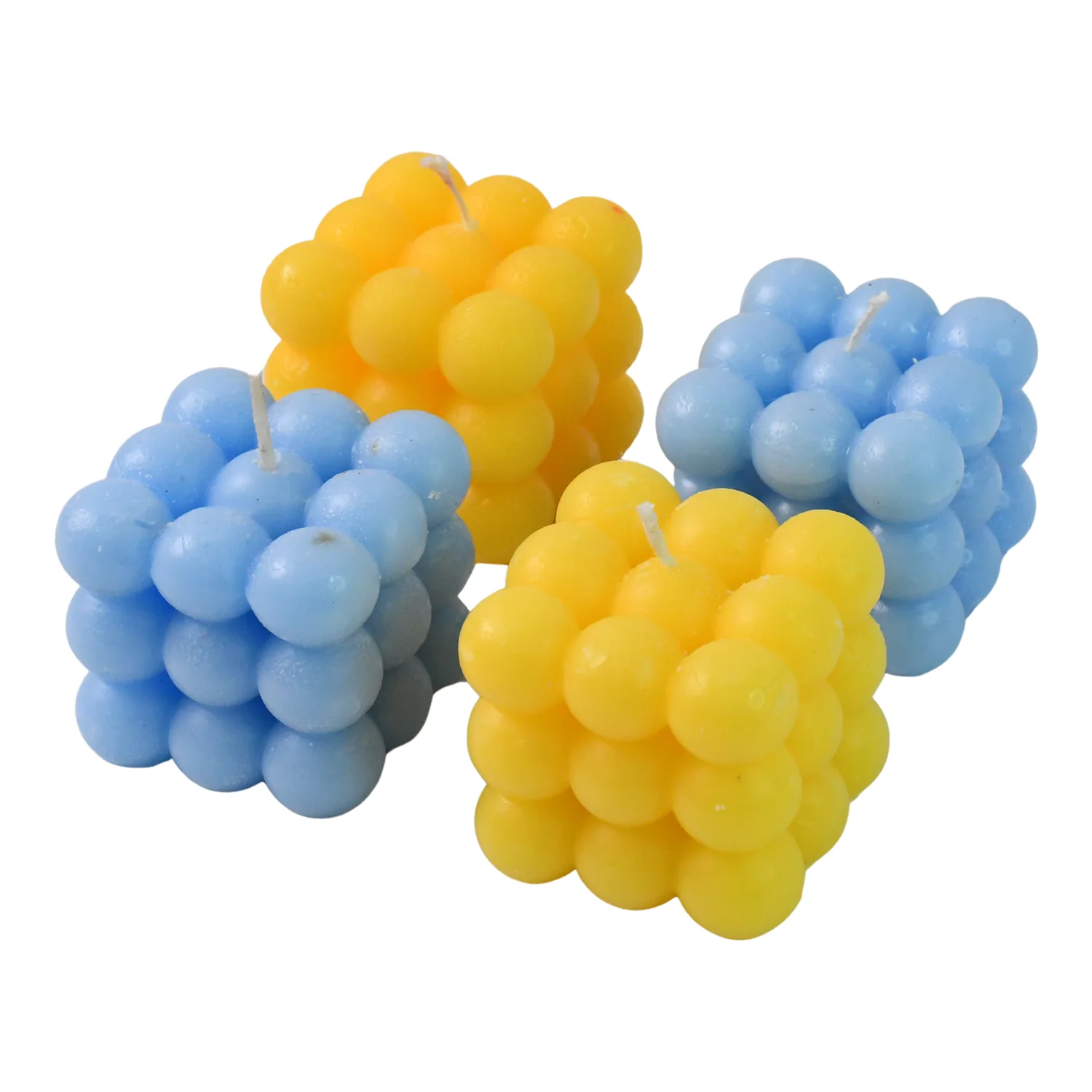 Colorful Cube Shaped Wax Candles (4 Pc) - Image 5