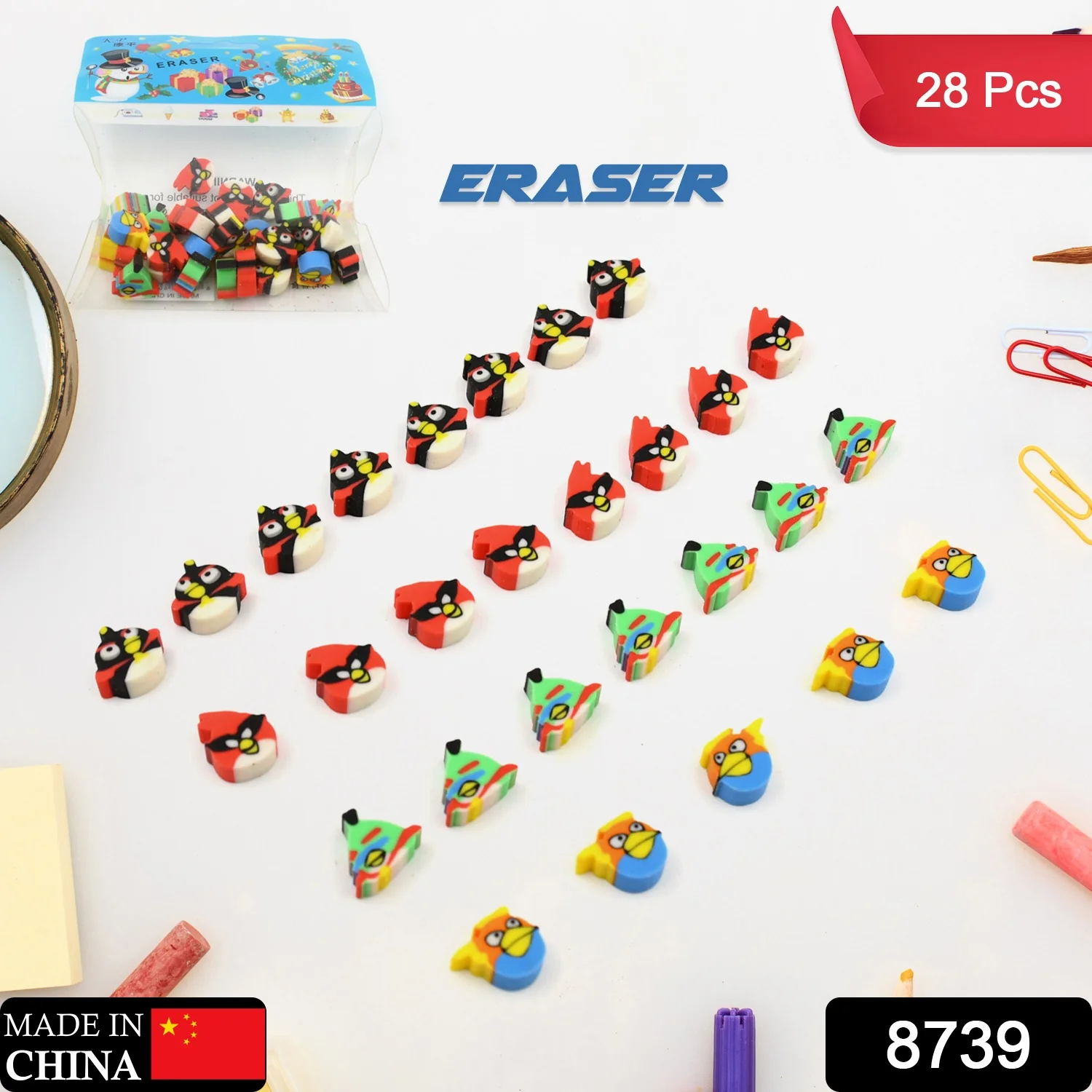 Colorful Novelty Eraser Set for Kids and Gifts (28 Pcs In 1 Packet) - Image 7