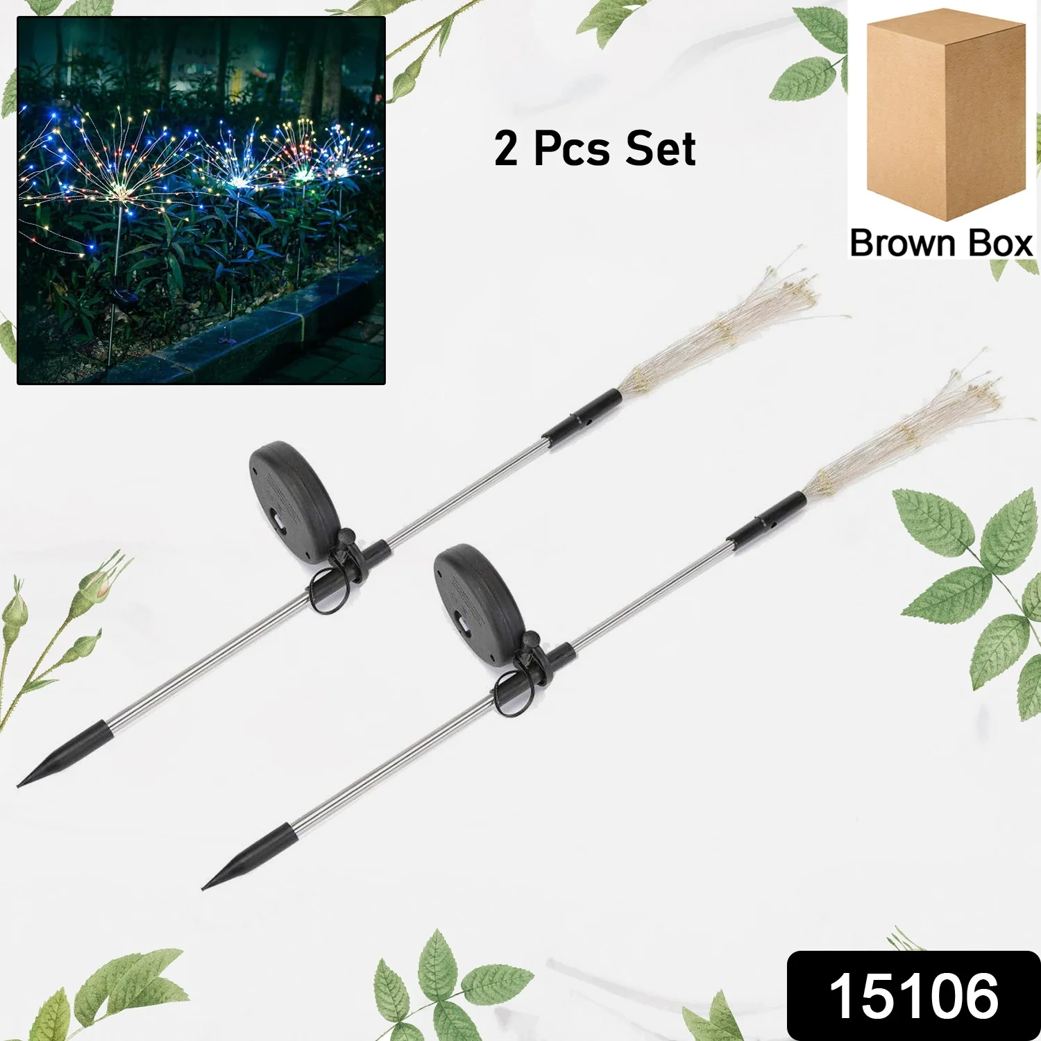 Colorful Multi Led Outdoor Solar Garden Lights (2 Pcs Set) - Image 2