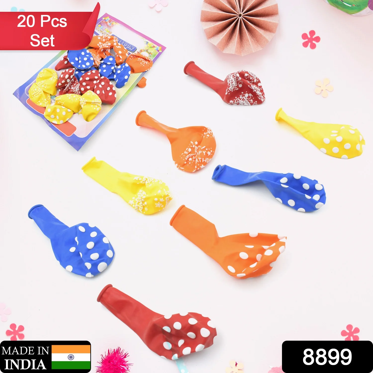 Multicolor Latex Balloons for Birthday & Party Decor (20 Pcs Set) - Image 2