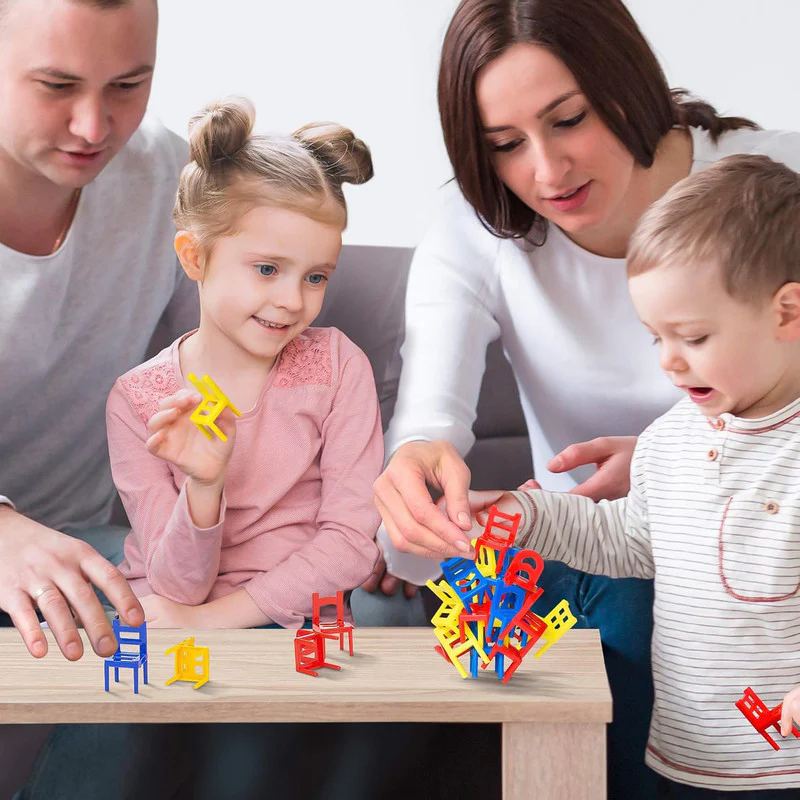 Colorful Mini Chair Stacking Game Fun Balance Puzzle Toy for Kids and Family - Image 3