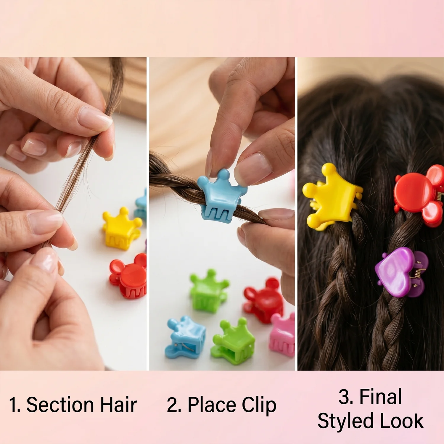 Colorful Mini Hair Claw Clips Set (1 Set) - Image 8
