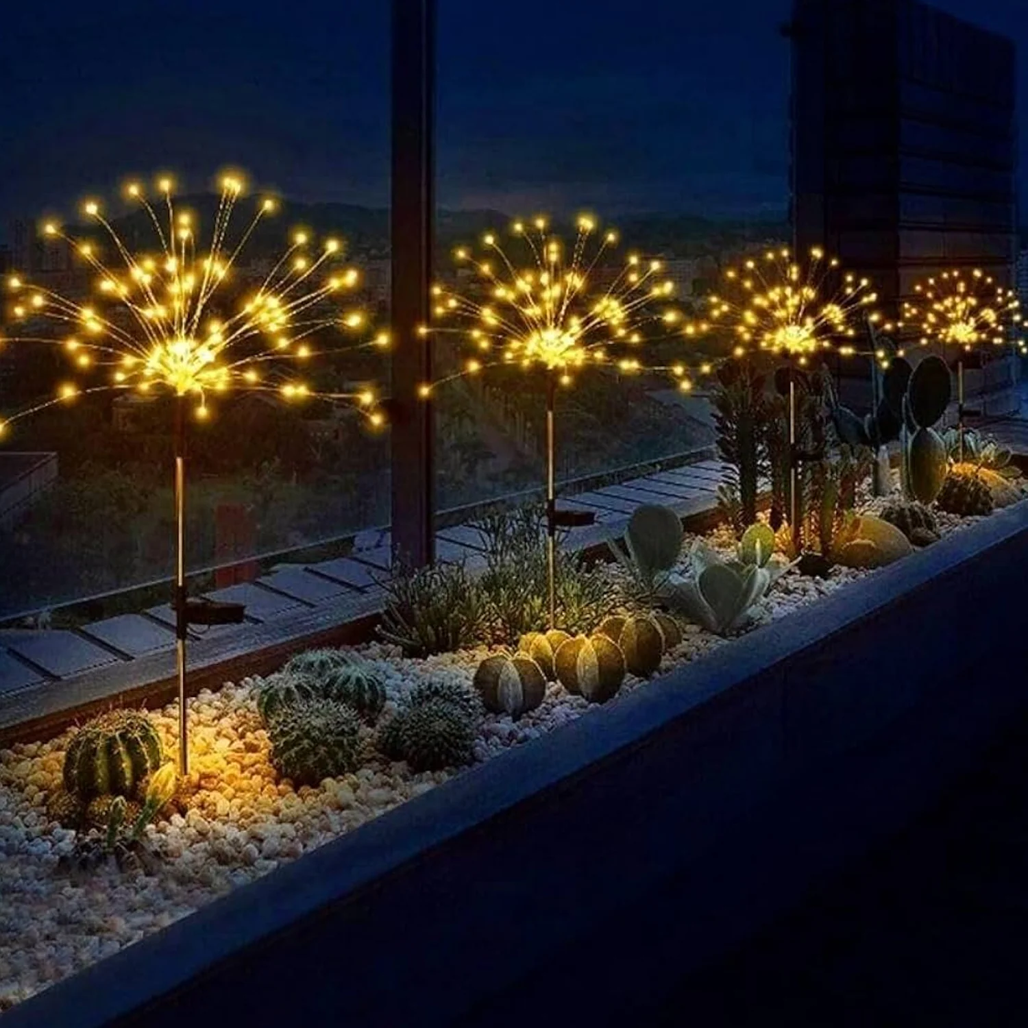 Colorful Multi Led Outdoor Solar Garden Lights (4 Pcs Set) - Image 4