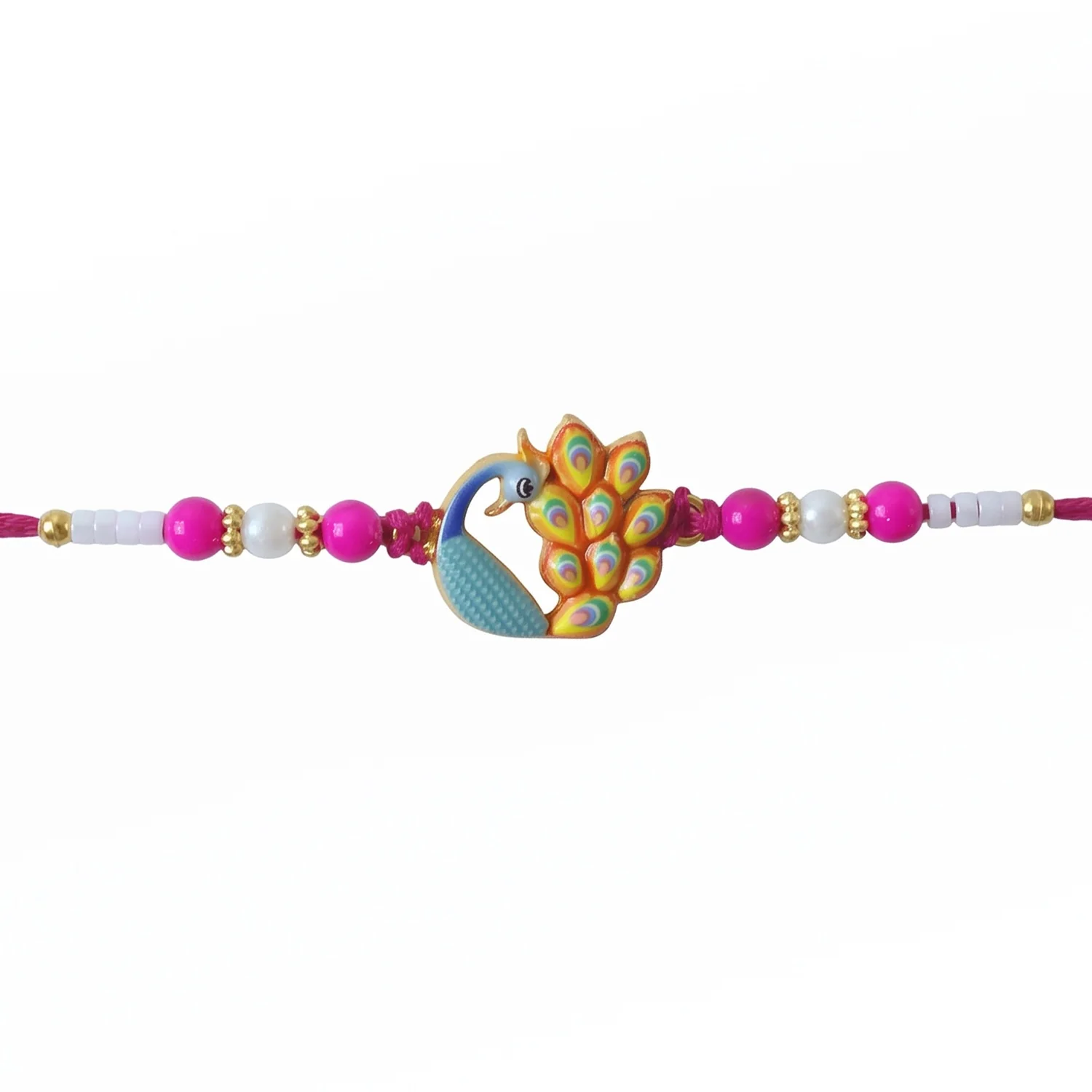 Colorful Peacock Meenakari Designer Rakhi - Image 5
