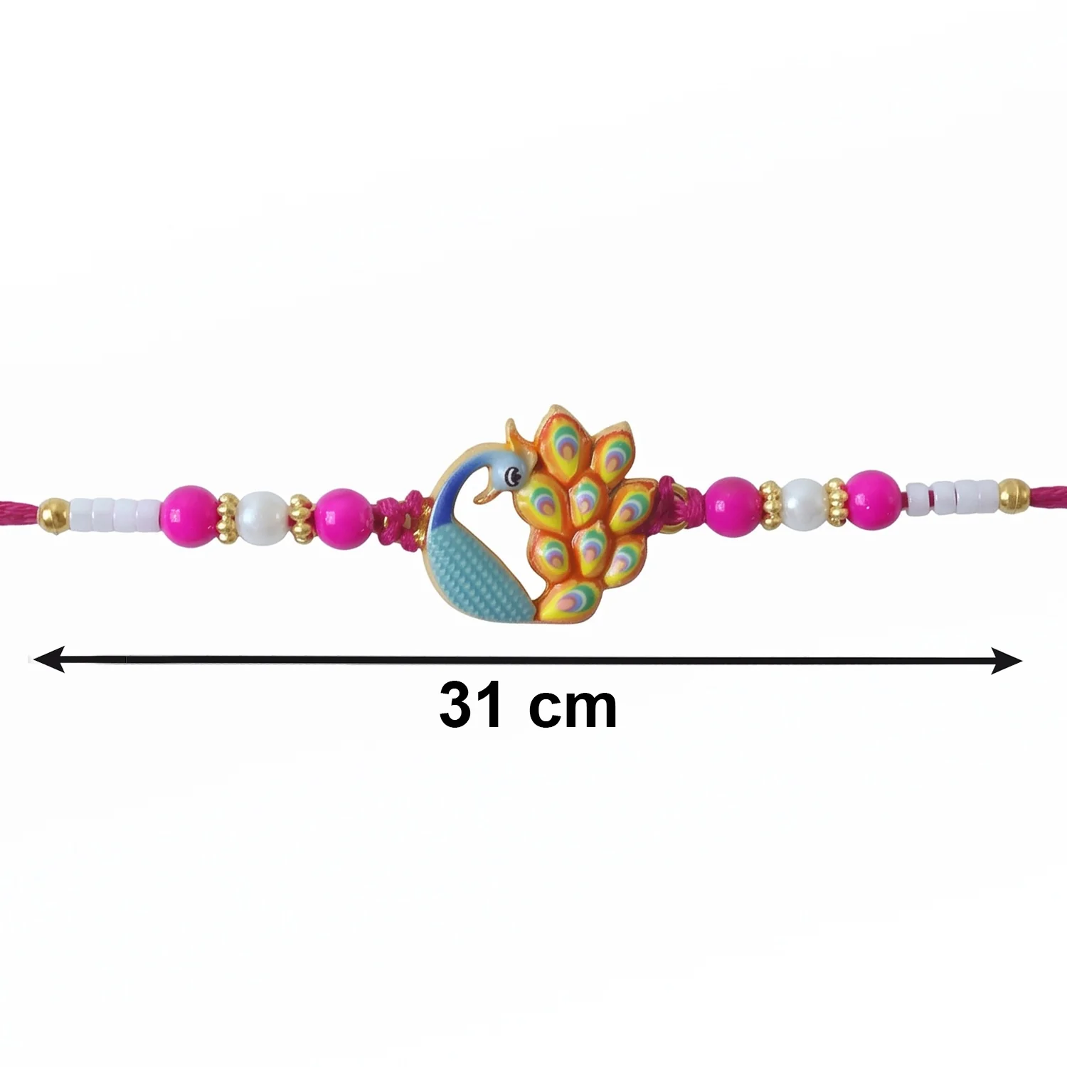 Colorful Peacock Meenakari Designer Rakhi - Image 6