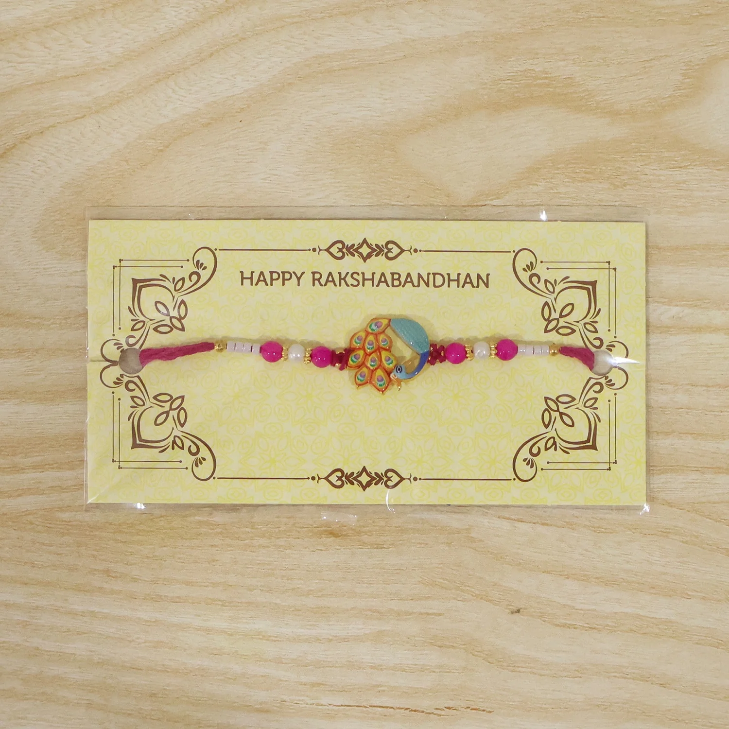 Colorful Peacock Meenakari Designer Rakhi - Image 7