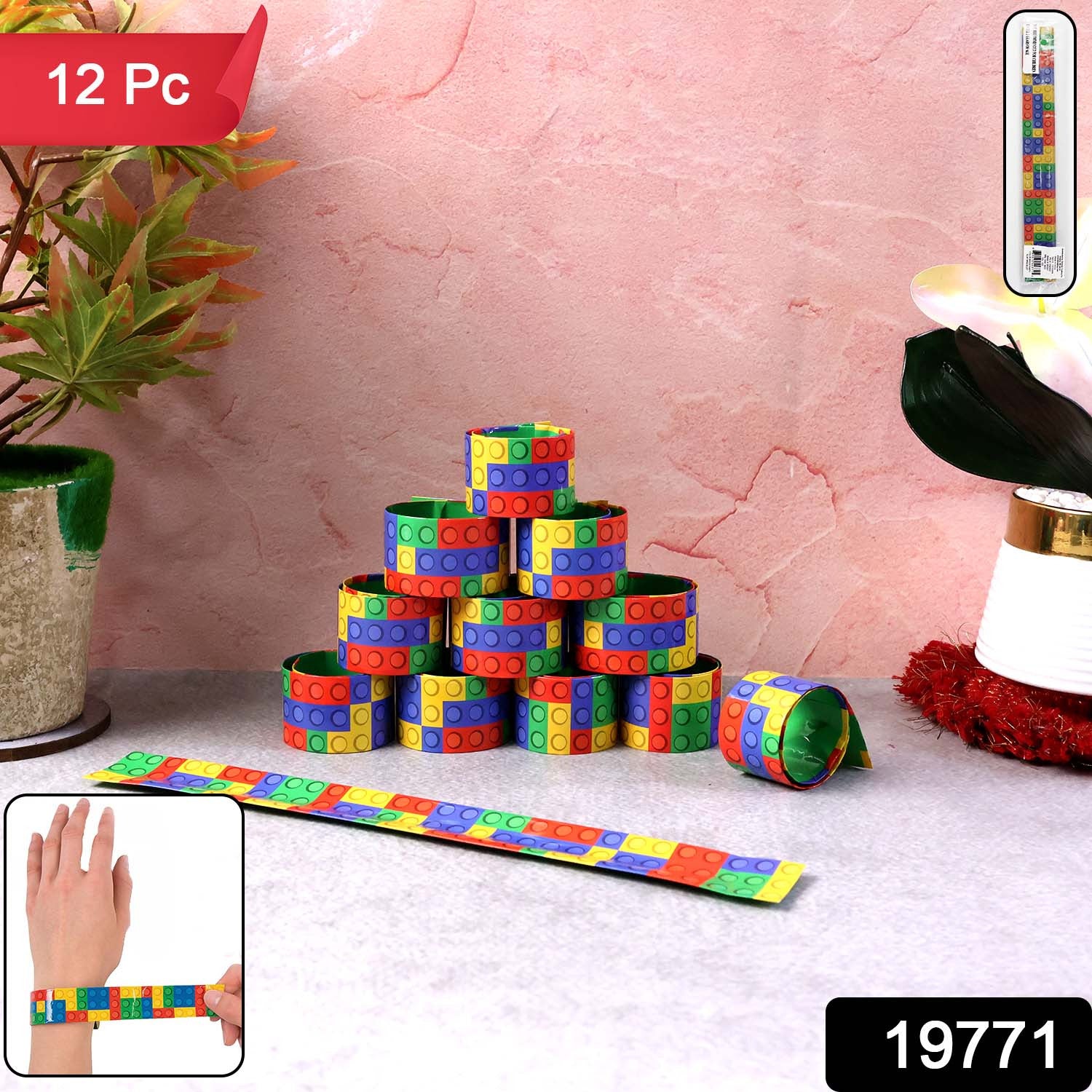 Colorful Snap Slap Bracelet Toy (12 Pc Set ) - Image 2