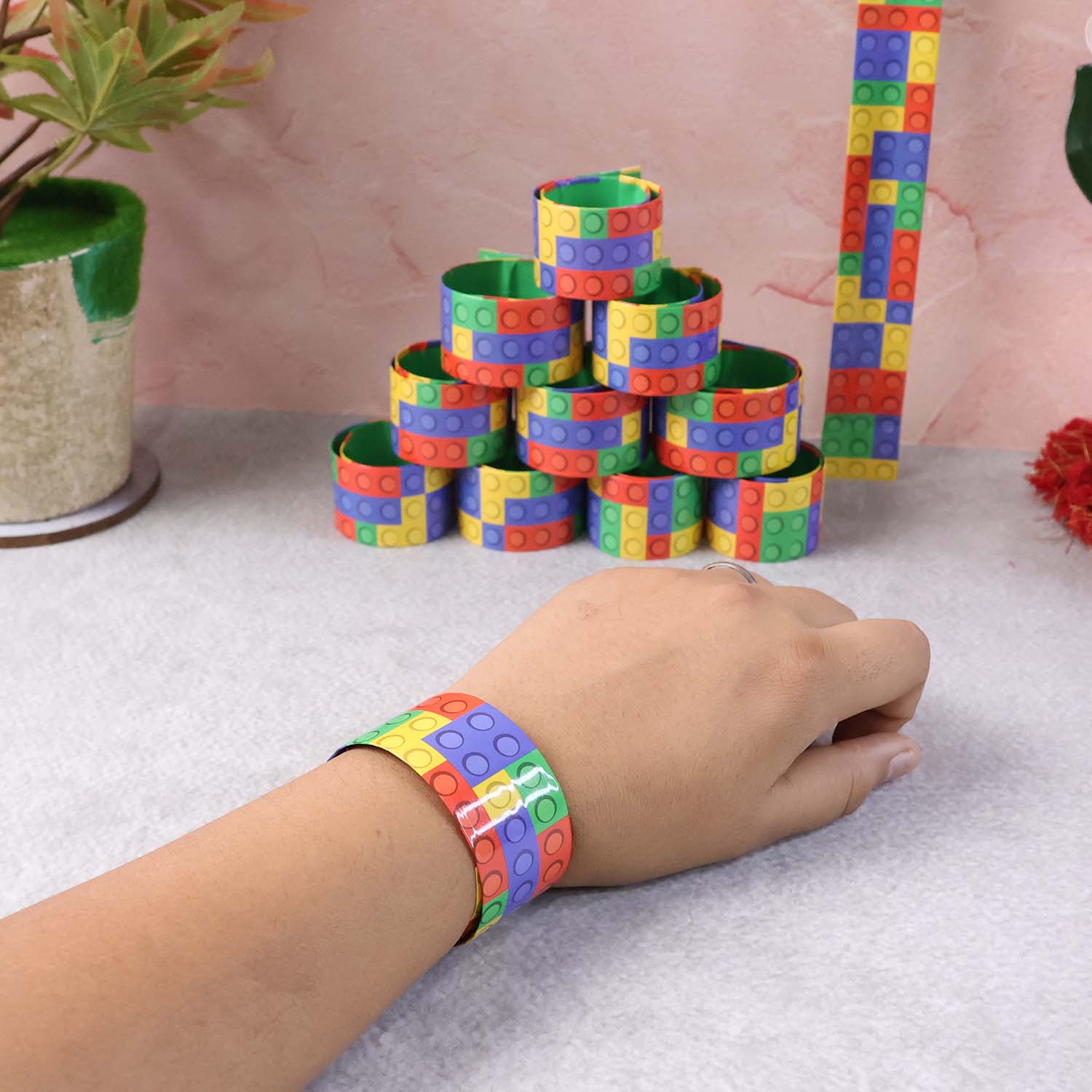 Colorful Snap Slap Bracelet Toy (12 Pc Set ) - Image 7