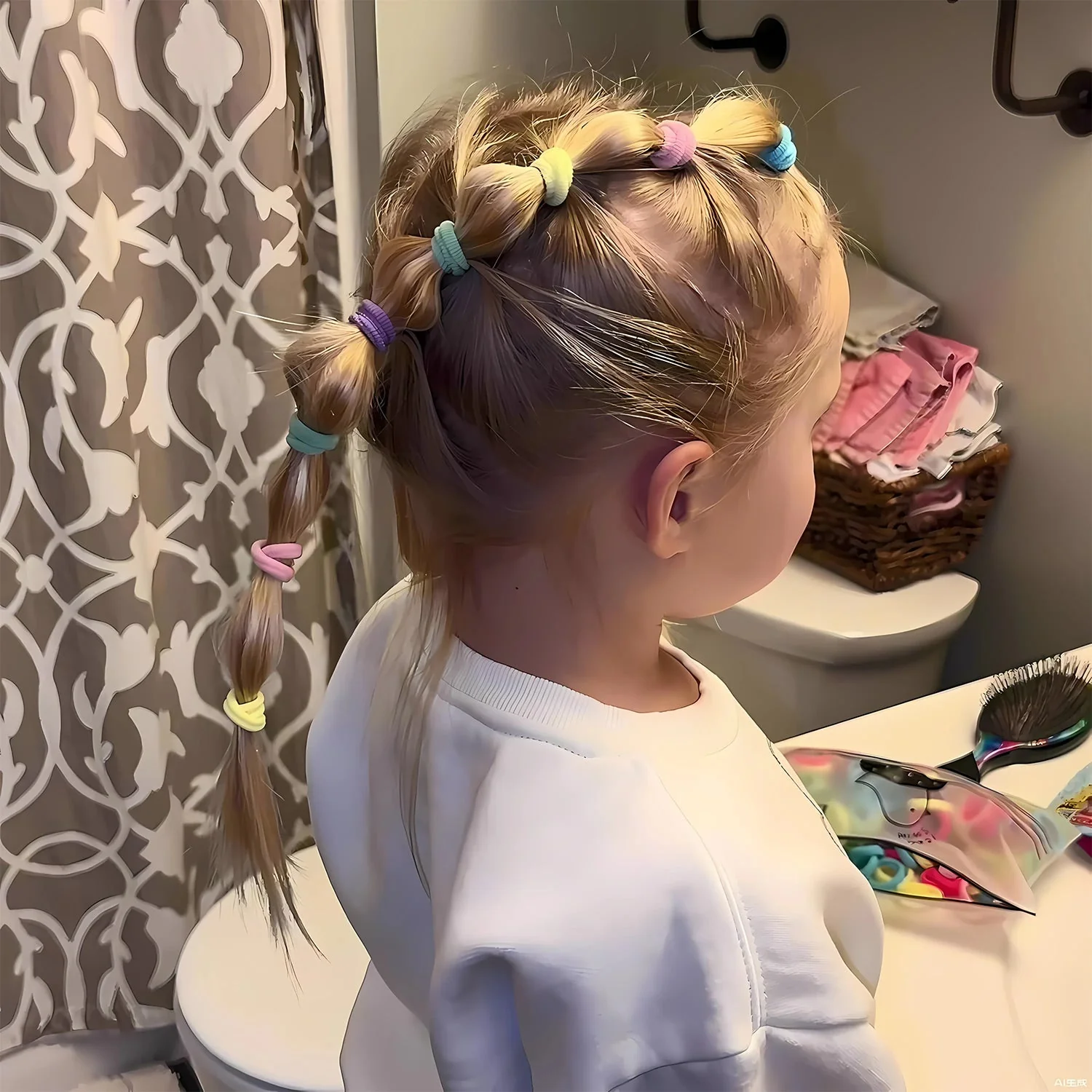 Colorful Soft Elastic Hair Bands Set for Kids & Girls (10 Pkt  / 1 Set) - Image 3