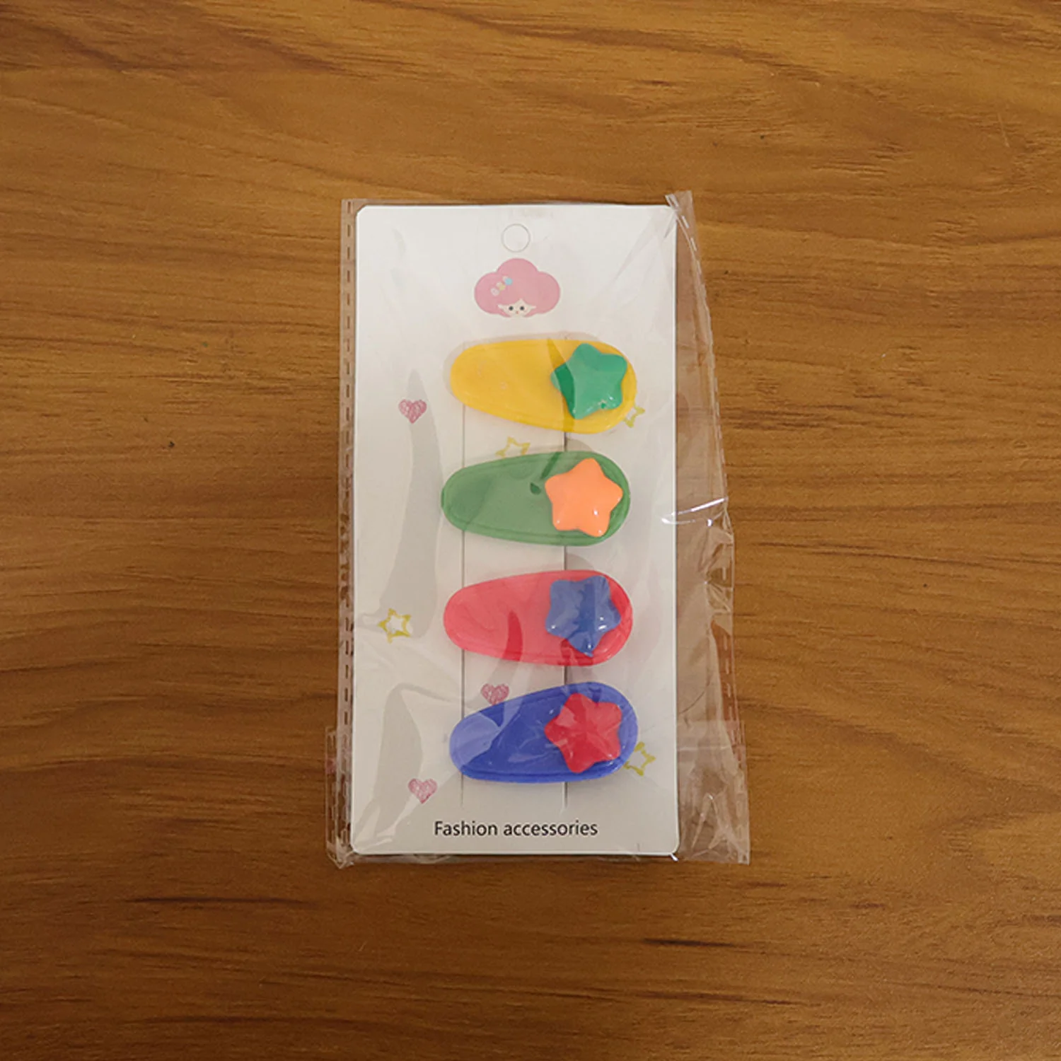 Colorful Star Design Decorative Hair Clip Set (4 Pc) - Image 9
