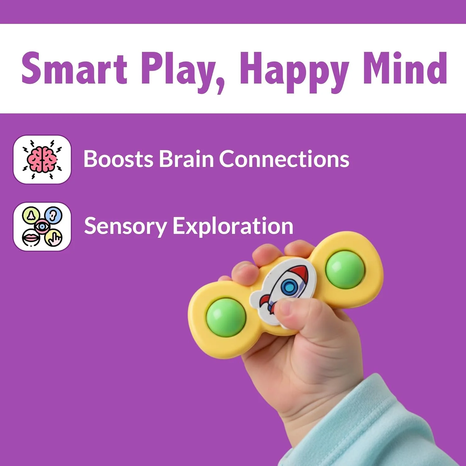 Colour Baby Spinner Toy Set – Suction Cup Sensory Spin Toys (3 Pc Set) - Image 4