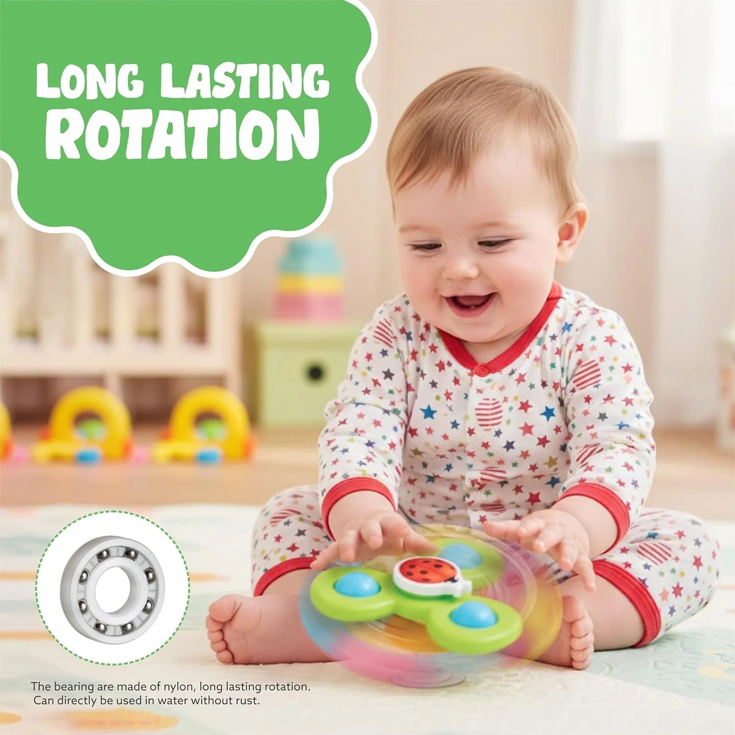 Colour Baby Spinner Toy Set – Suction Cup Sensory Spin Toys (3 Pc Set) - Image 7