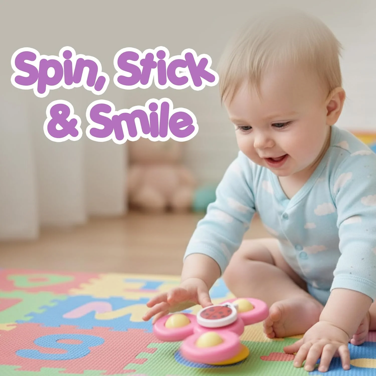 Colour Baby Spinner Toy Set – Suction Cup Sensory Spin Toys (3 Pc Set) - Image 8