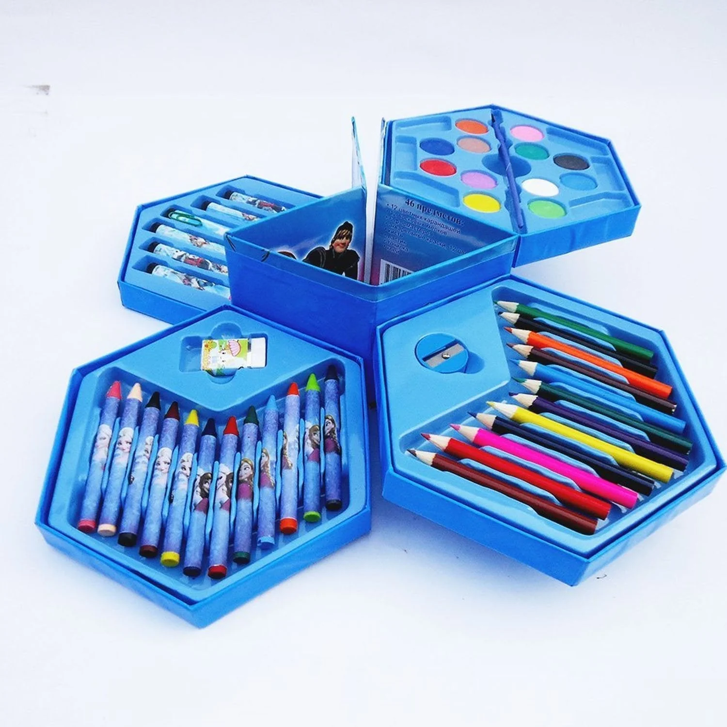 46 Pcs Plastic Art Colour Set with Color , Crayons, Oil Pastel and Sketch Pens - Image 8