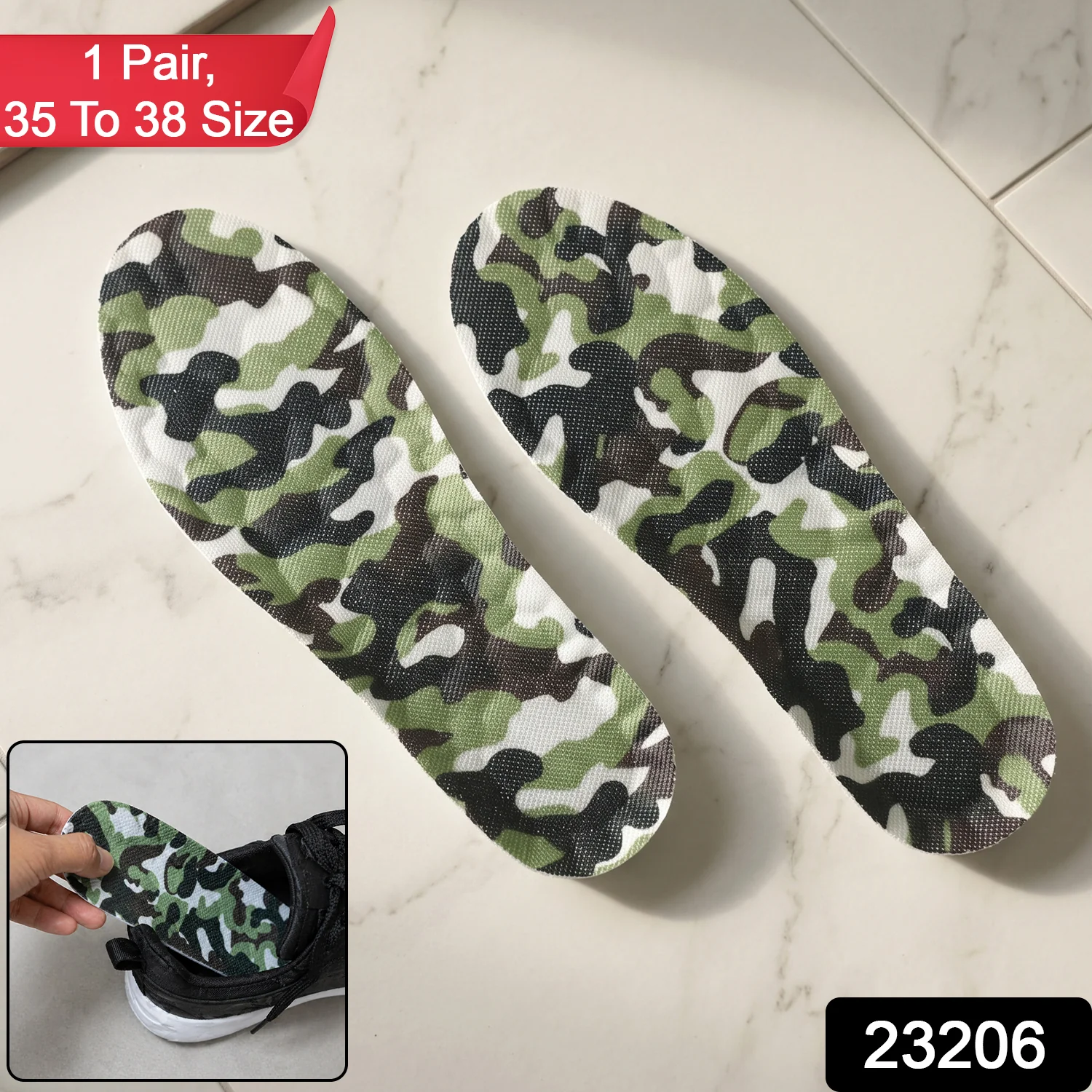 Camouflage Comfort Shoe Insoles Soft Cushion (1 Pair, 35 To 38 Size) - Image 2