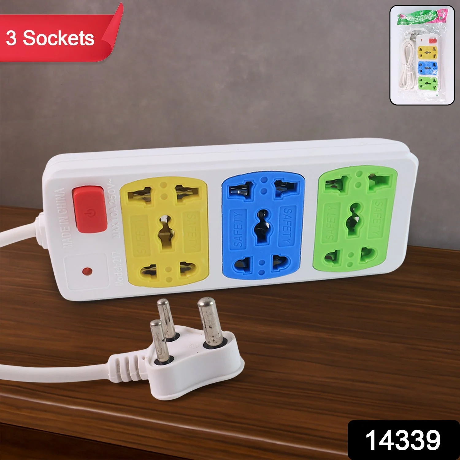 Compact 3-Socket Universal Extension Board (1 Pc) - Image 2