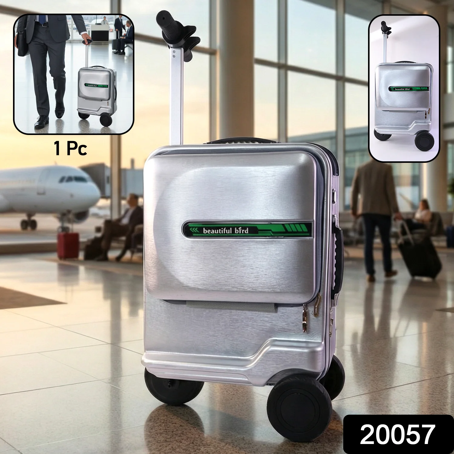 Electric Ride-On Scooter Travel Bag with Foldable Trolley (1 Pc) - Image 2