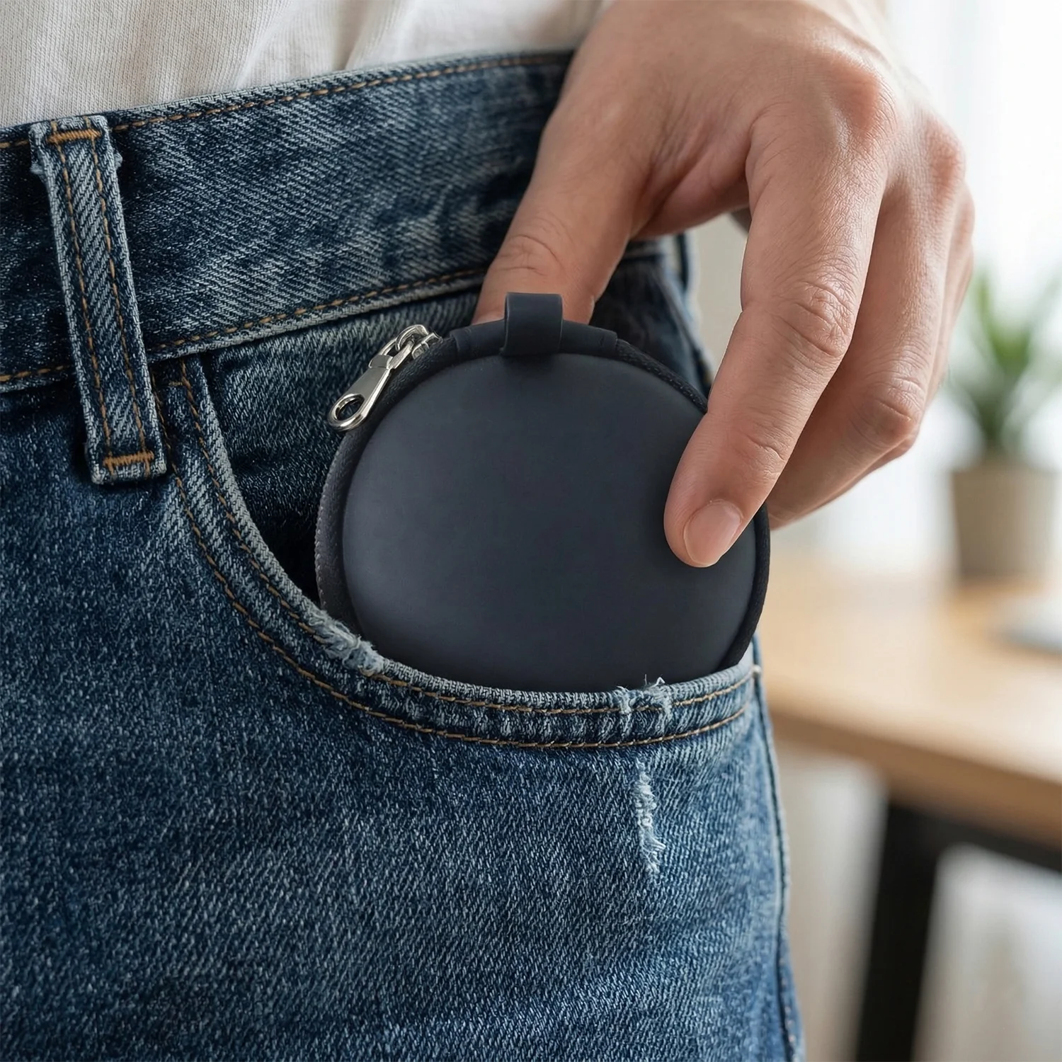 Compact Hard Shell Earphone Carrying Case with Zipper Closure (1 Pc) - Image 3
