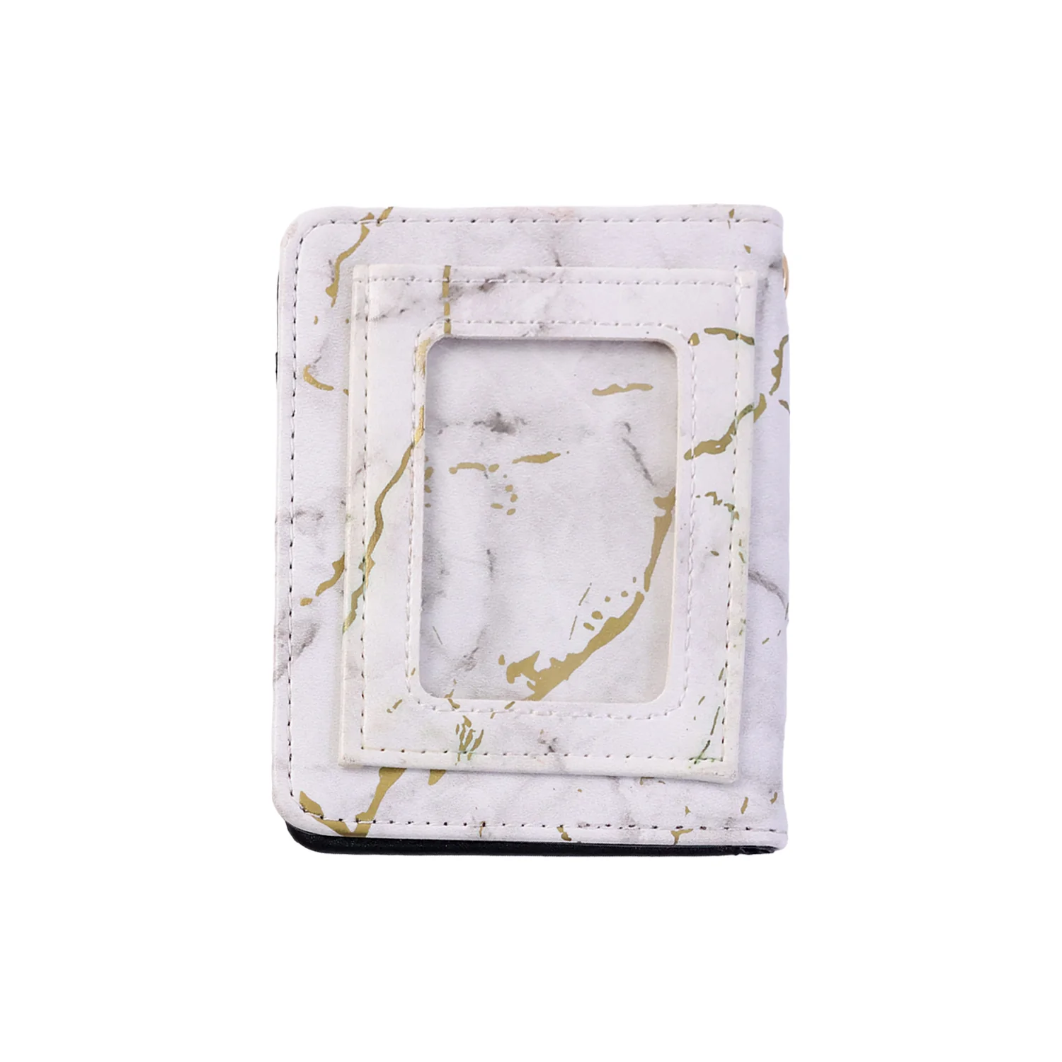 Compact Marble Finish Snap Button Card Holder Wallet (1 Pc) - Image 5