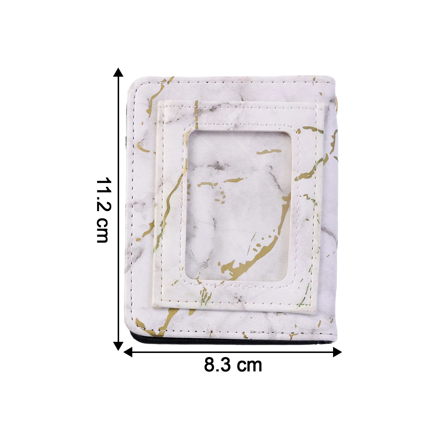 Compact Marble Finish Snap Button Card Holder Wallet (1 Pc) - Image 6