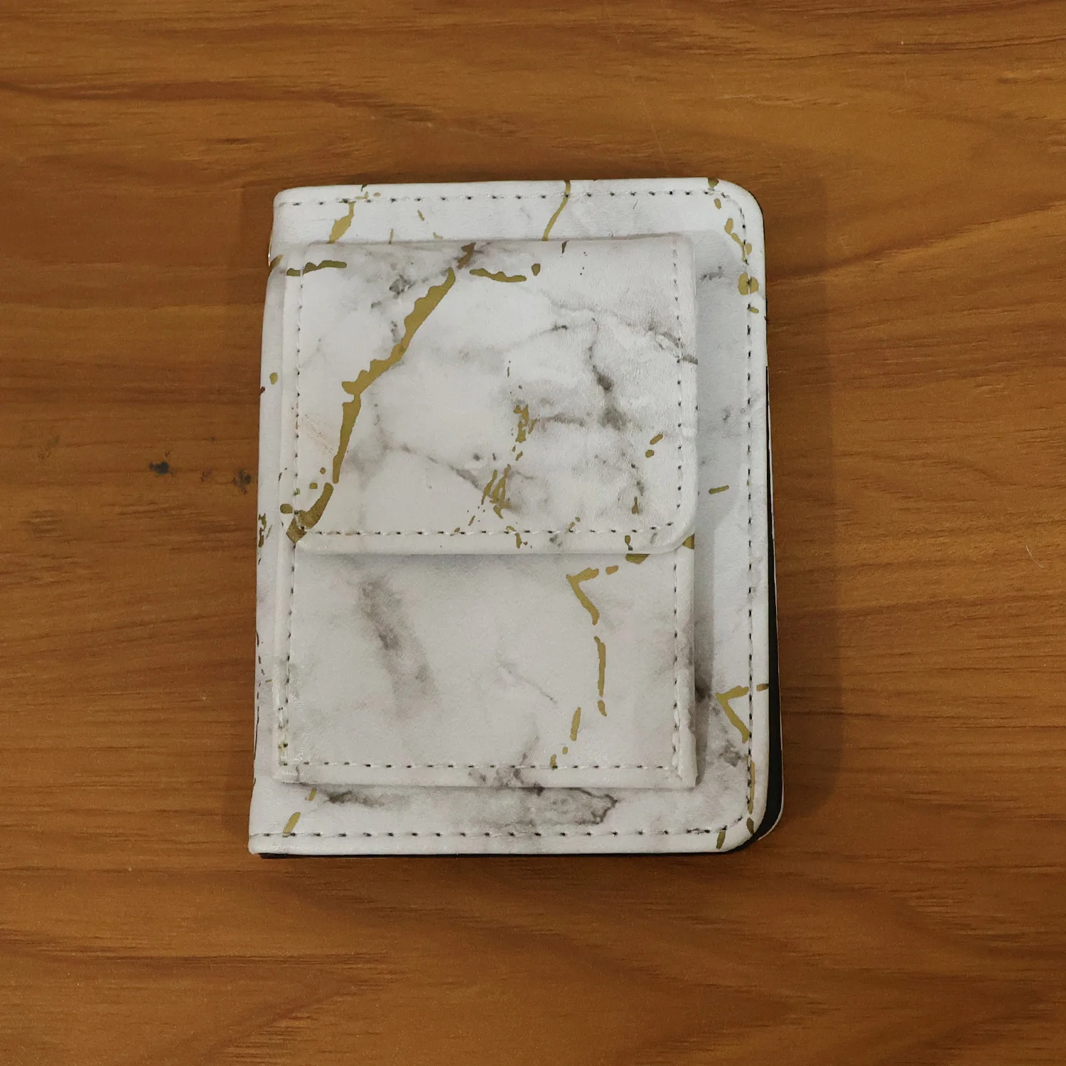 Compact Marble Finish Snap Button Card Holder Wallet (1 Pc) - Image 8