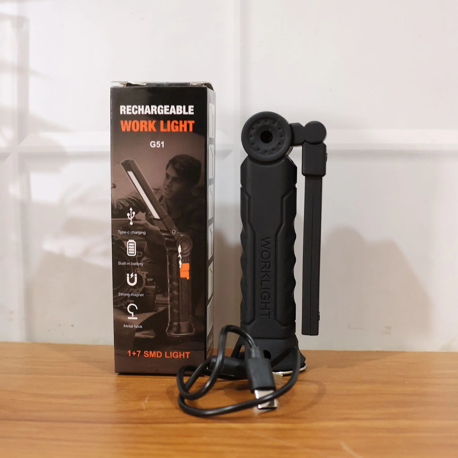 Compact Rechargeable Small LED Work Light with Adjustable Arm and Magnetic Base - Image 9