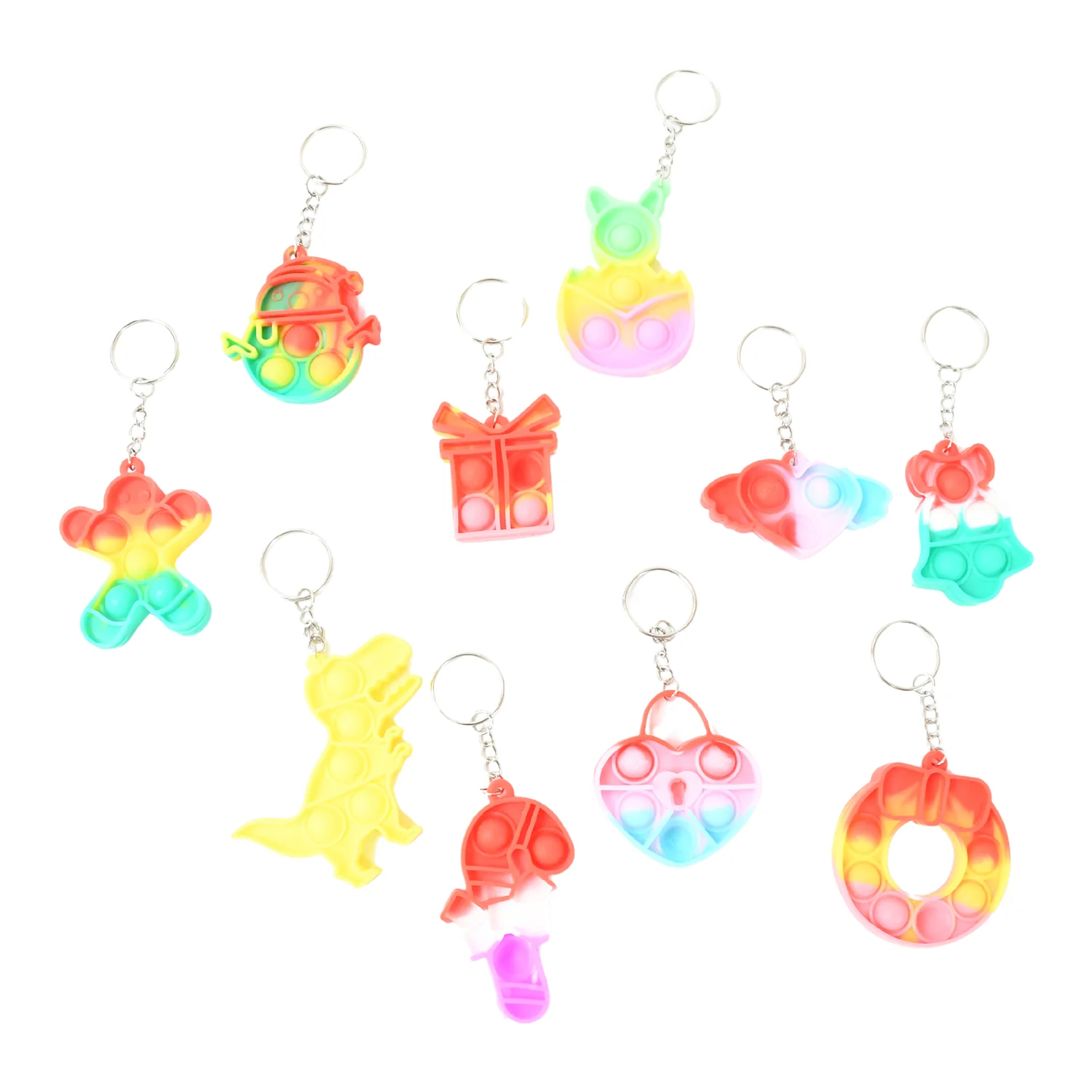 Compact Pop It Keychain – Fun Stress Relief Fidget Toy (1 Pc | Mix Design) - Image 5