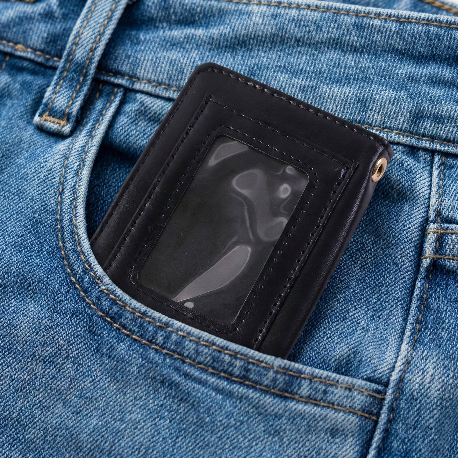 Compact Snap Button Card Holder Wallet (1 Pc) - Image 3