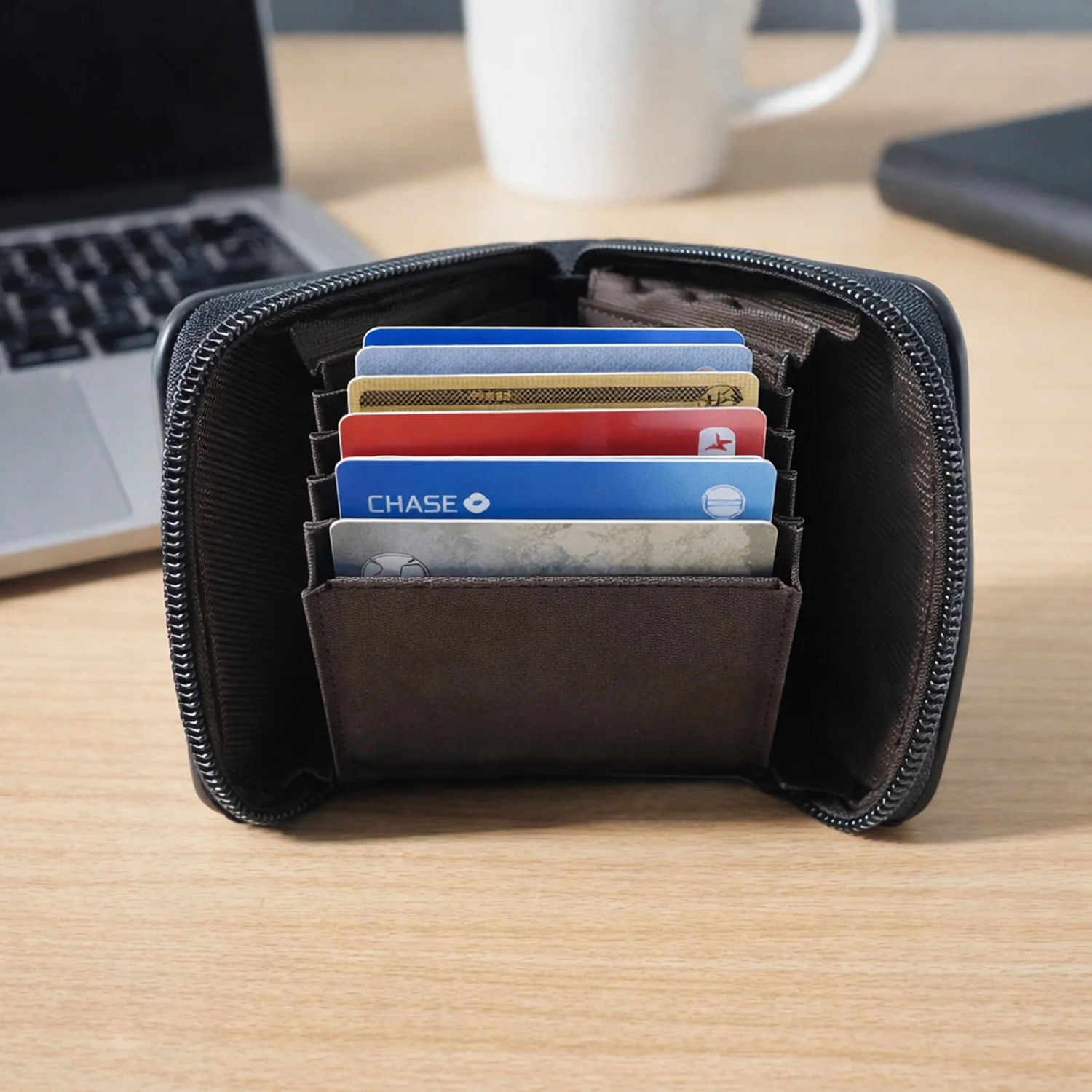 Compact Zip-Around Card Holder Wallet for Men & Women (1 Pc) - Image 3