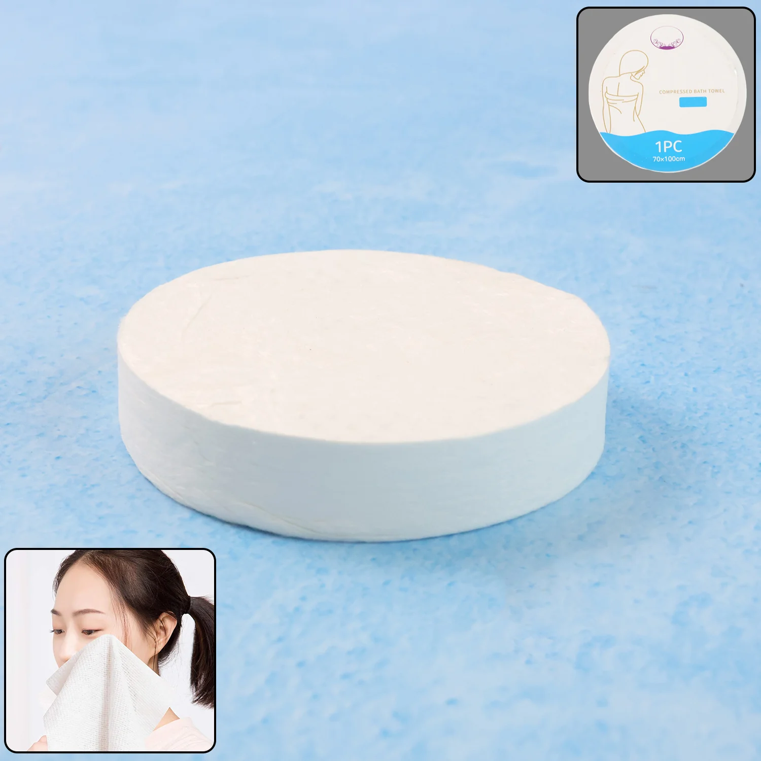 Compressed Travel Bath Towel - (1 Pc / 70x10 Cm) - Image 3