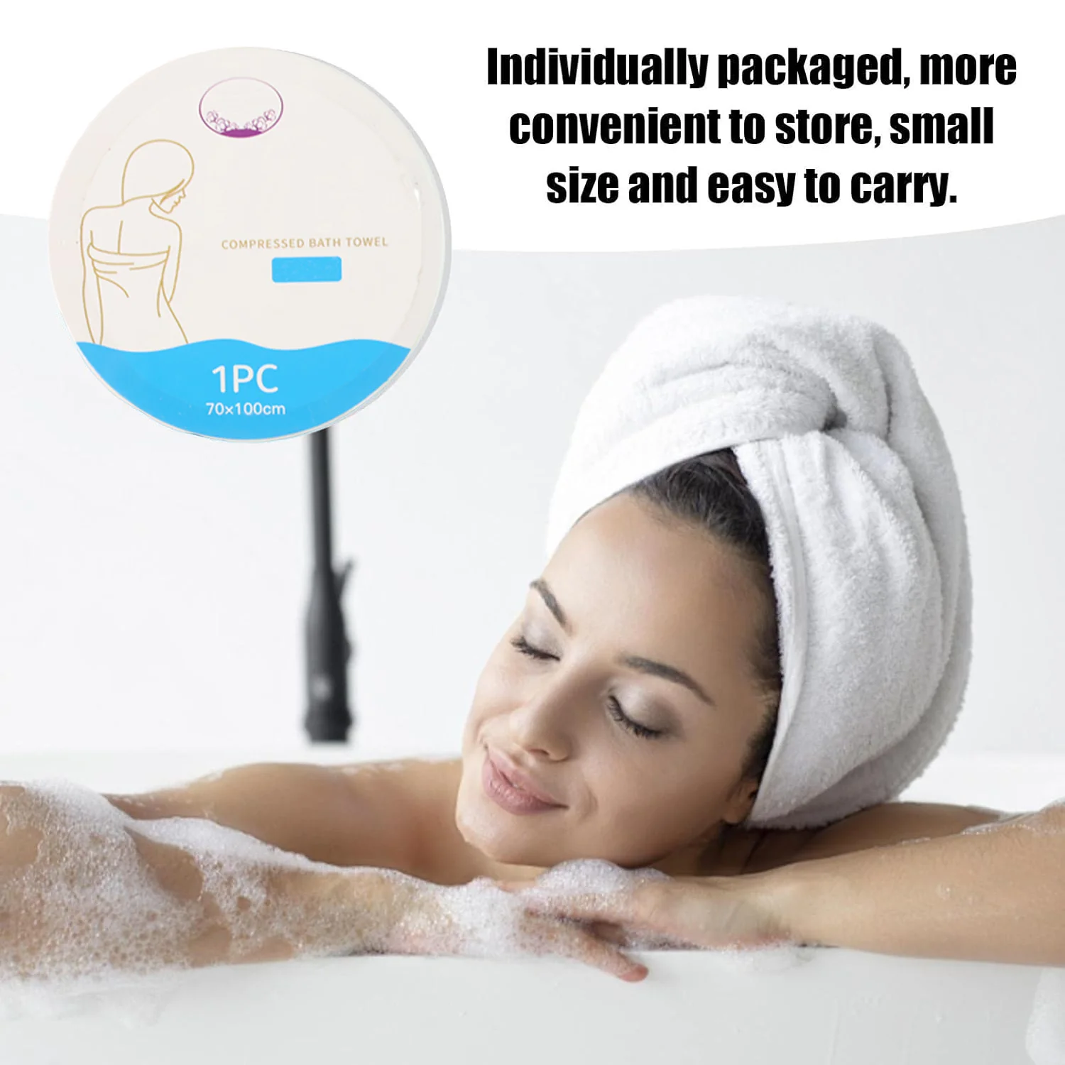 Compressed Travel Bath Towel - (1 Pc / 70x10 Cm) - Image 7