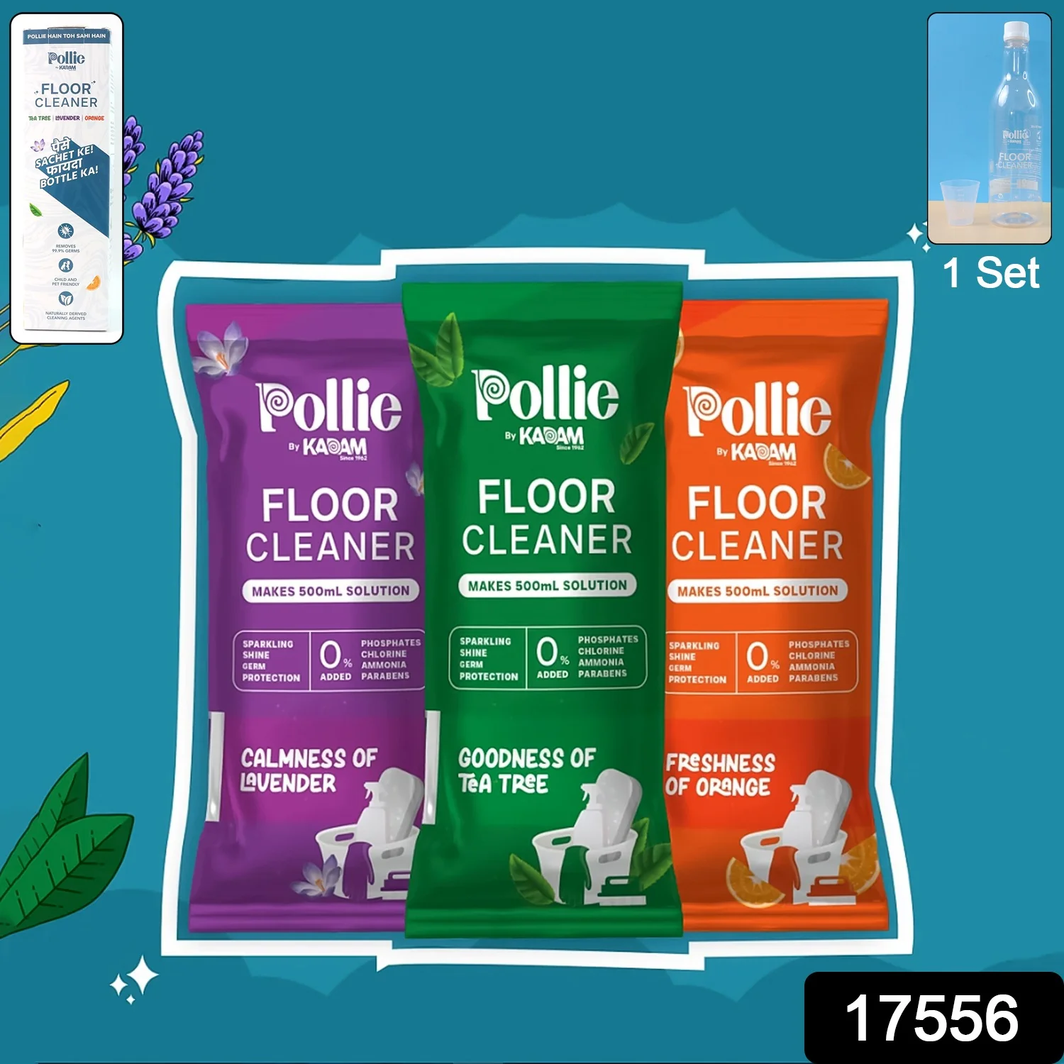 Pollic Kadam Concentrated Floor Cleaner Refill Kit with Reusable Measuring Bottle - Image 2