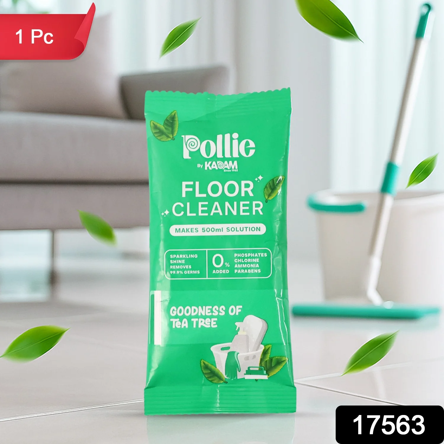 Pollic Kadam Concentrated Floor Cleaner Sachet – Tea Tree Fragrance (50 Gm) - Image 2