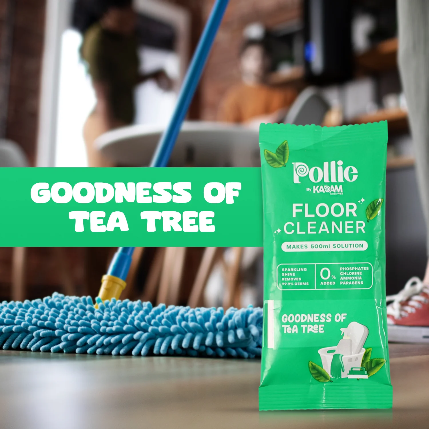 Pollic Kadam Concentrated Floor Cleaner Sachet – Tea Tree Fragrance (50 Gm) - Image 3