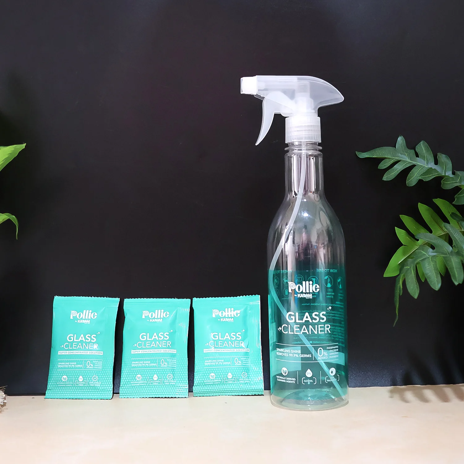 Pollic Kadam Concentrated Glass & Mirror Cleaner Refill Kit Reusable Spray Bottle - Image 7