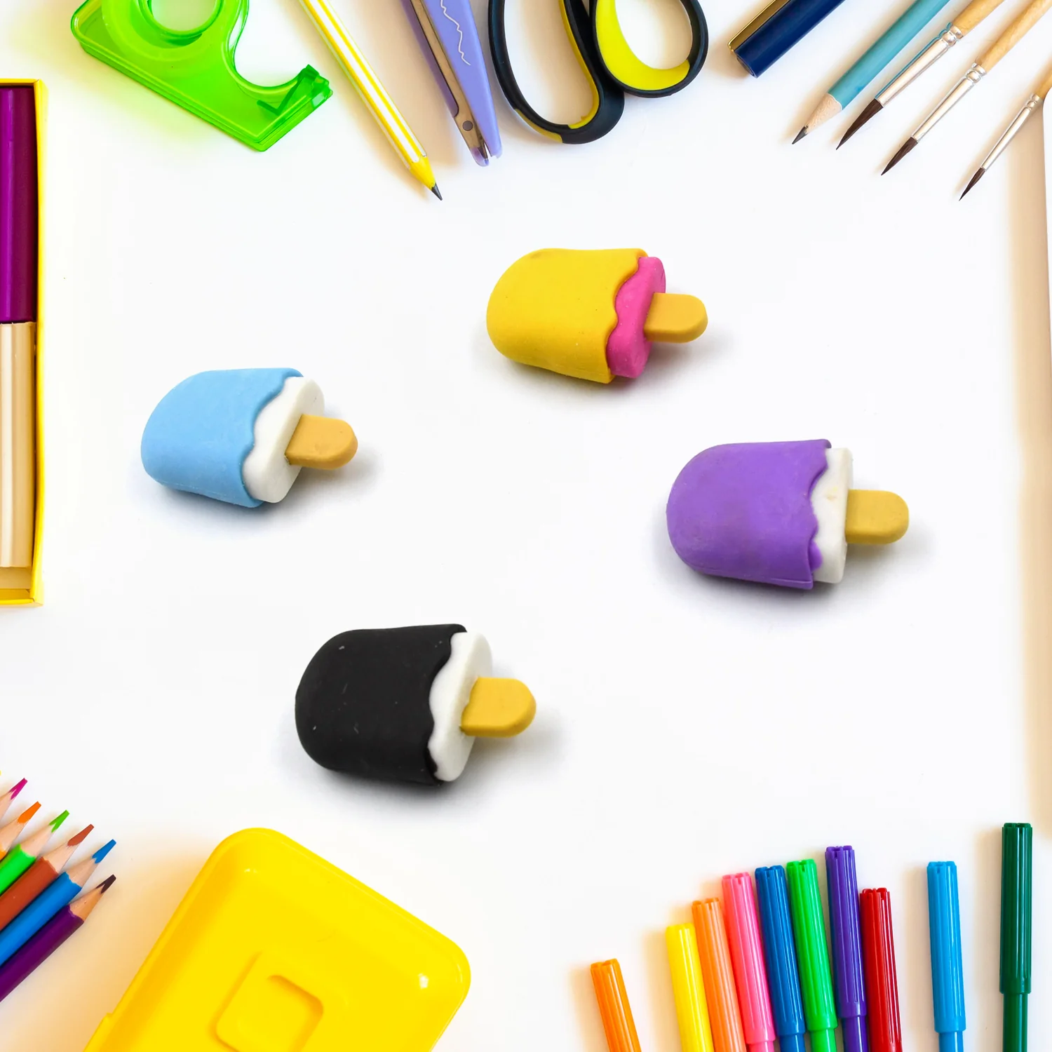 Eraser Set for Kids School Gifts (1 Set 4 Pc, Themed) - Image 3