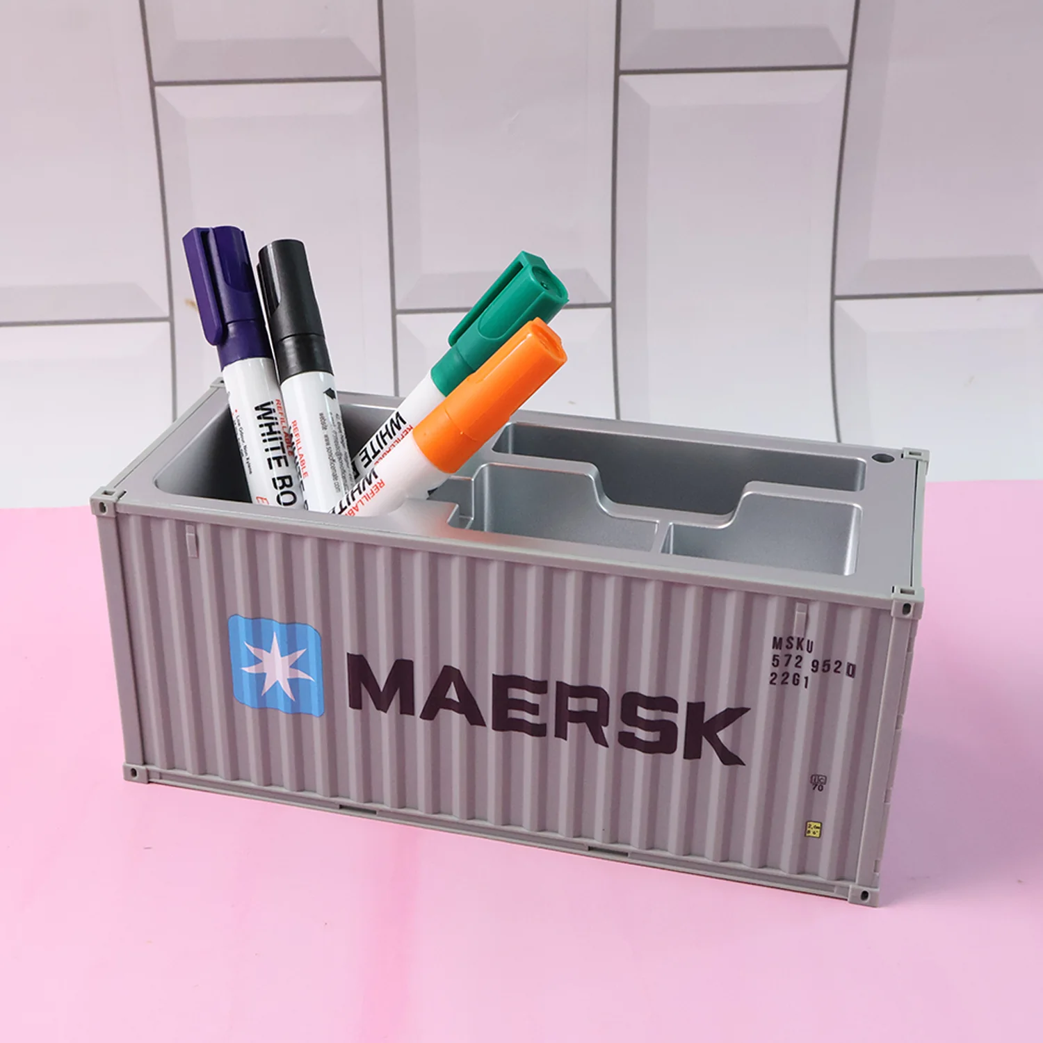 Container-Style Multi-Compartment Desk Organizer (1 Pc) - Image 4