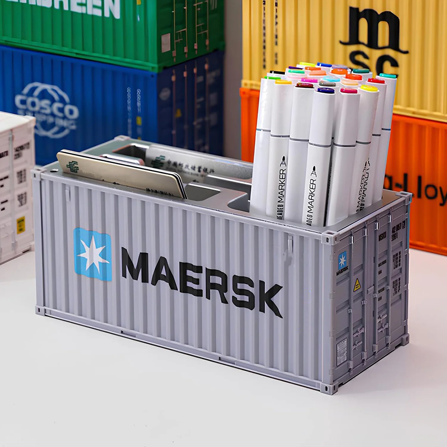 Container-Style Multi-Compartment Desk Organizer (1 Pc) - Image 6