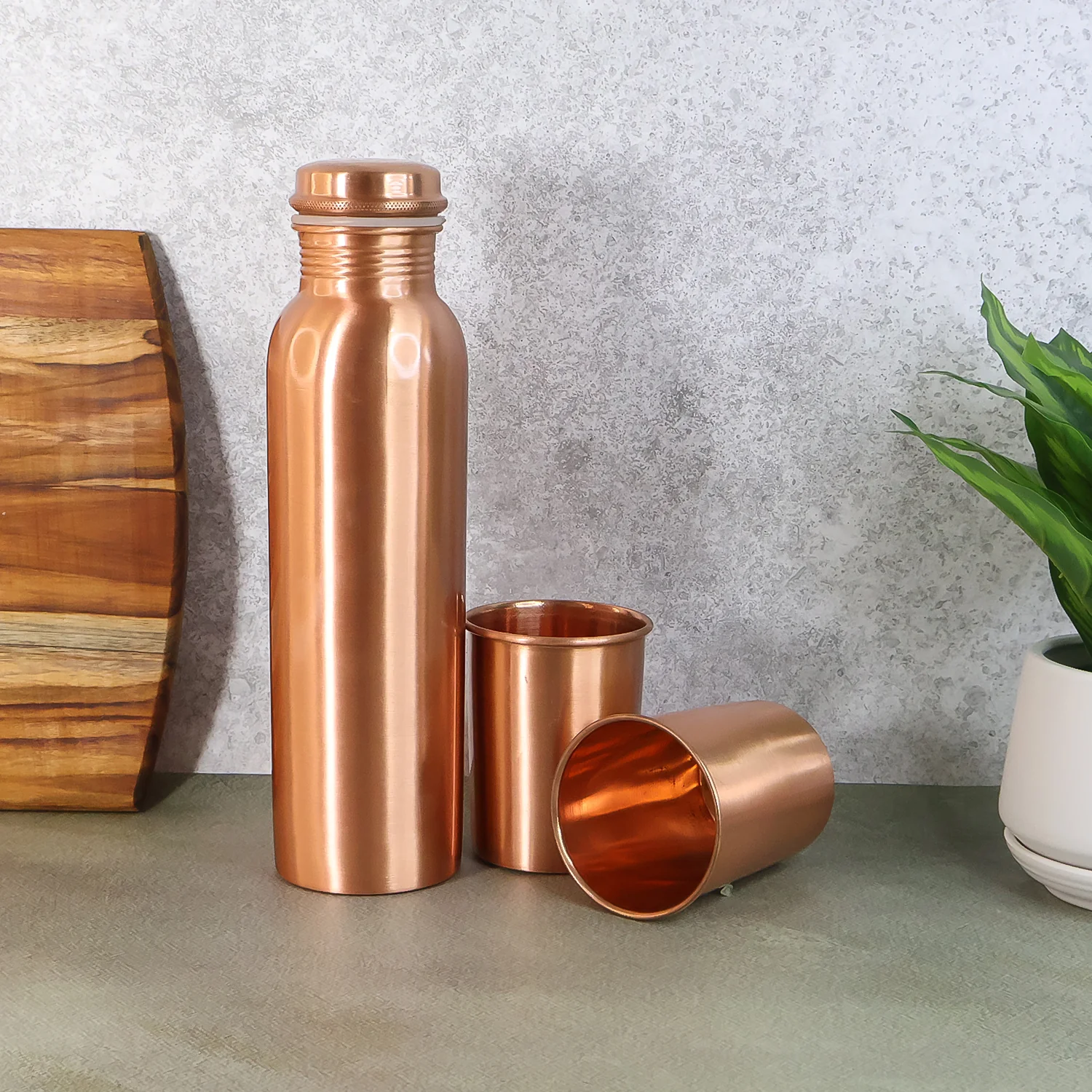 Copper Water Bottle 2 Glasses with Gift Box (3 Pcs Set) - Image 6