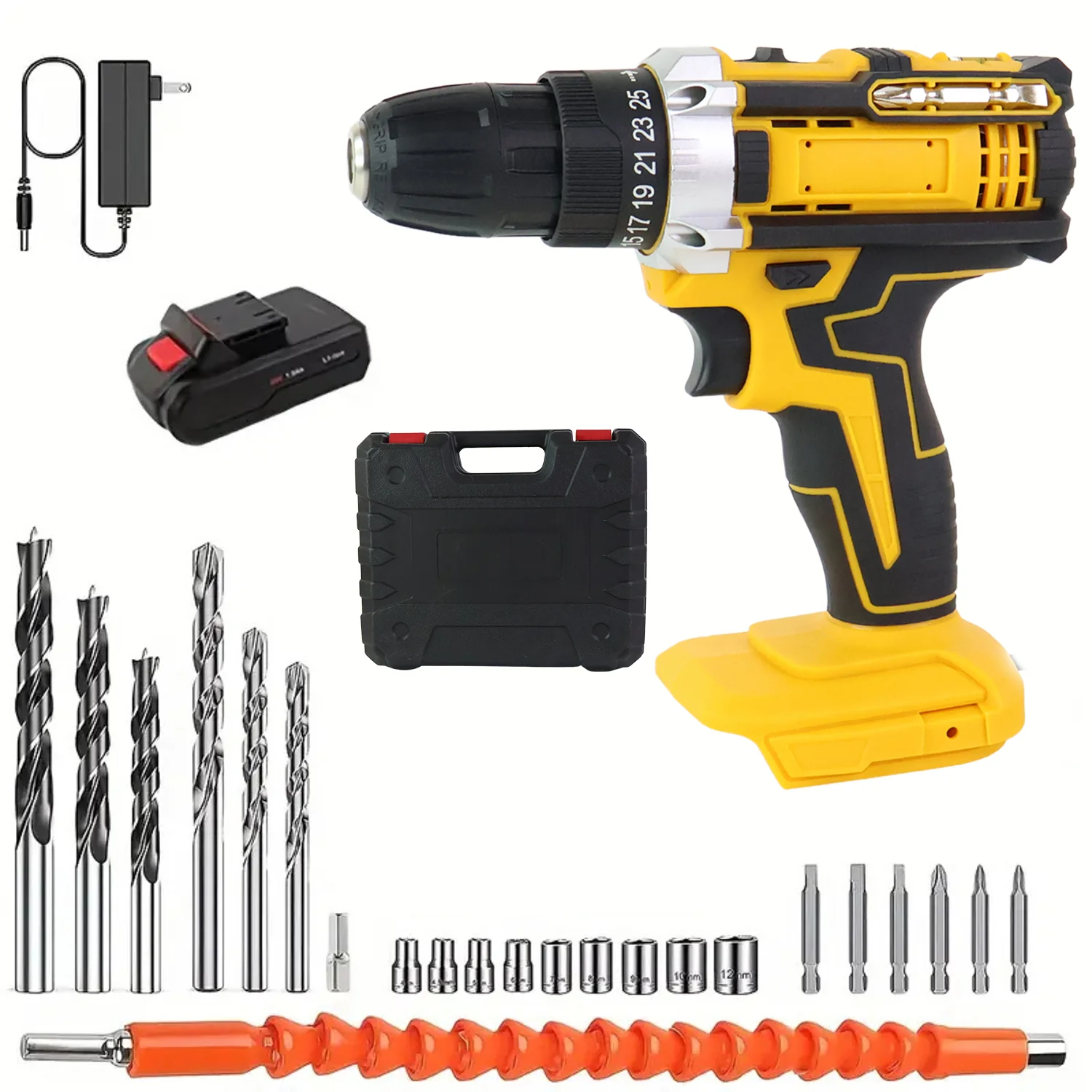 Cordless Drill Machine Tool Kit Set with Drill Bits - Image 7