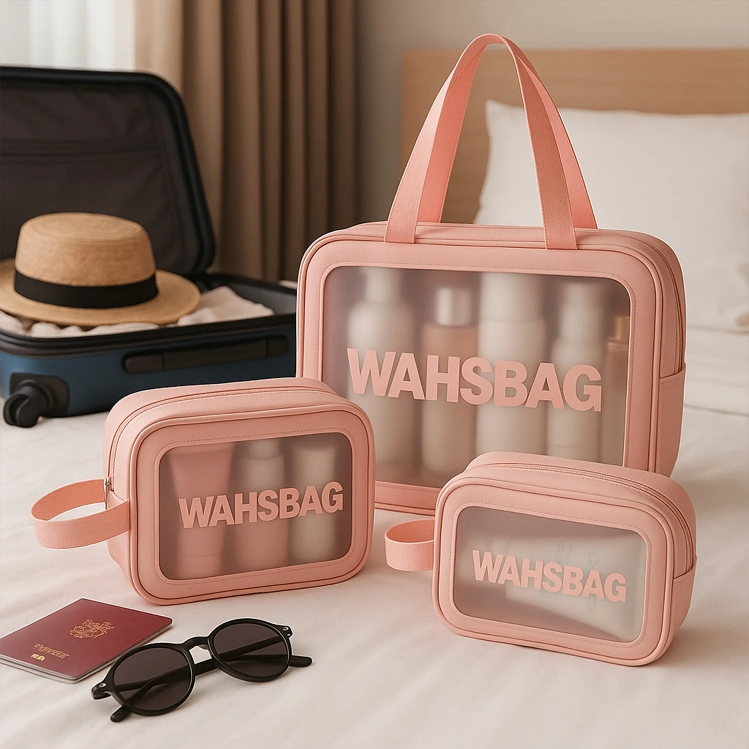 Cosmetic Pouch, Make up Bag for Home & Travel,Accessories Set of 3 - Image 3