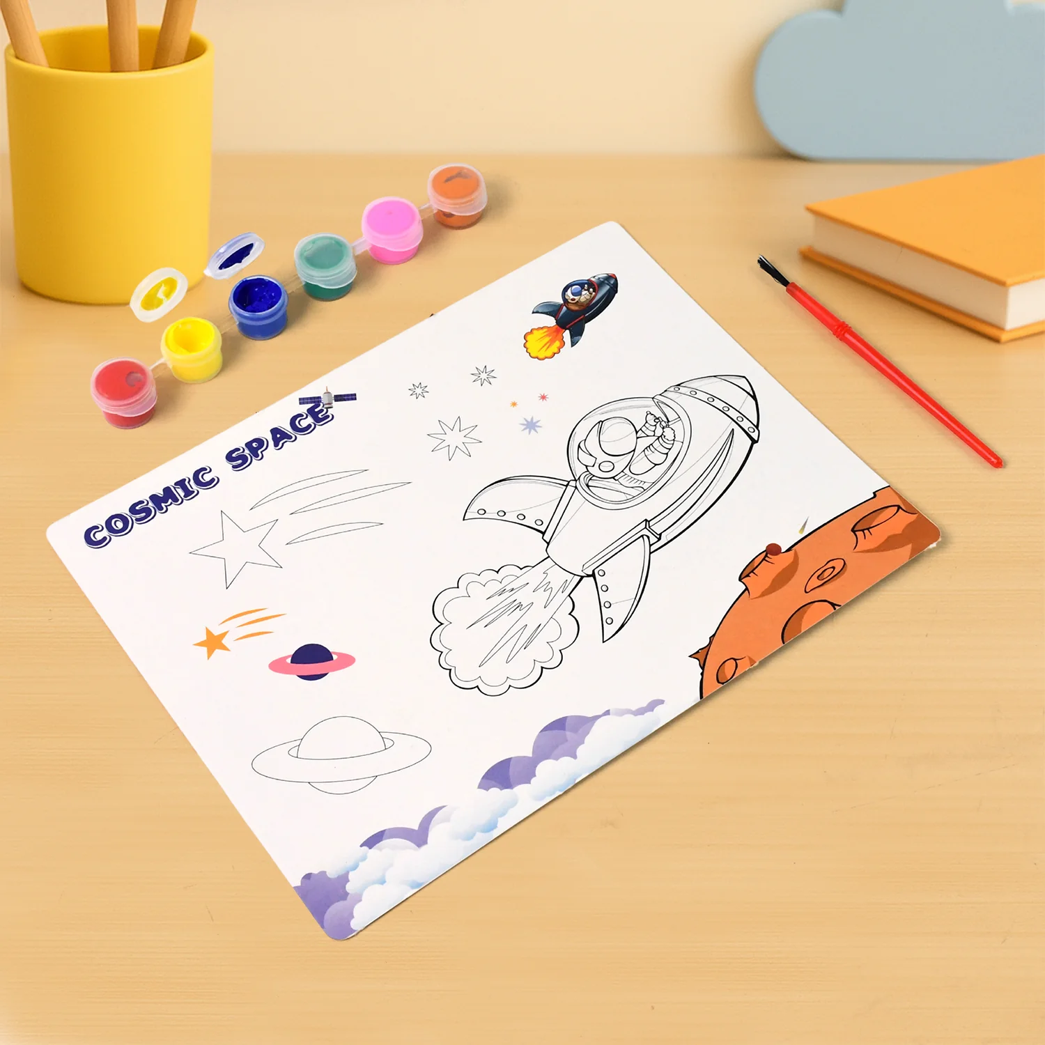 Cosmic Space Theme Kids Painting and Coloring Kit - Image 3