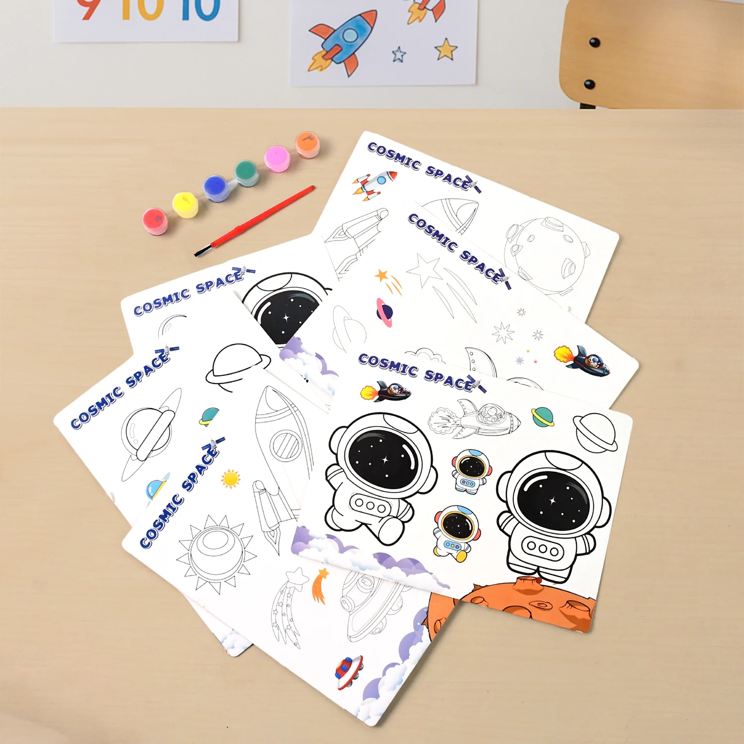 Cosmic Space Theme Kids Painting and Coloring Kit - Image 6