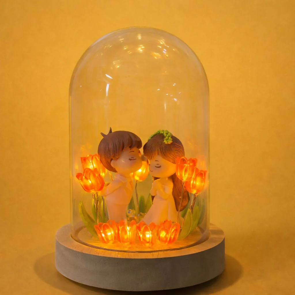 Couple Dome Decorative Lamp for Bedroom, Table & Gift Decor - Image 2